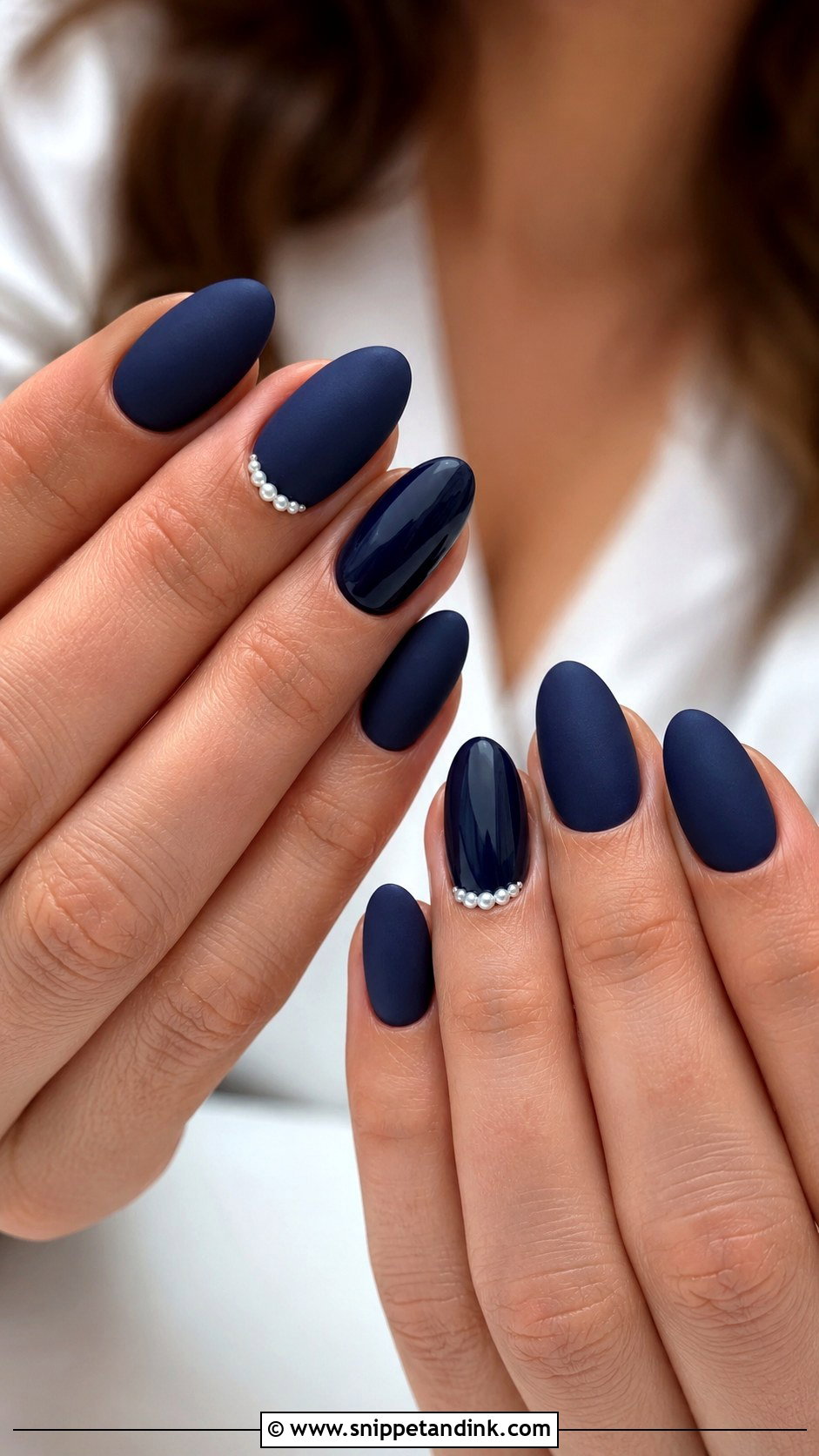 Matte Navy Wedding Nails - Snippet and Ink - 20 Navy Wedding Nails