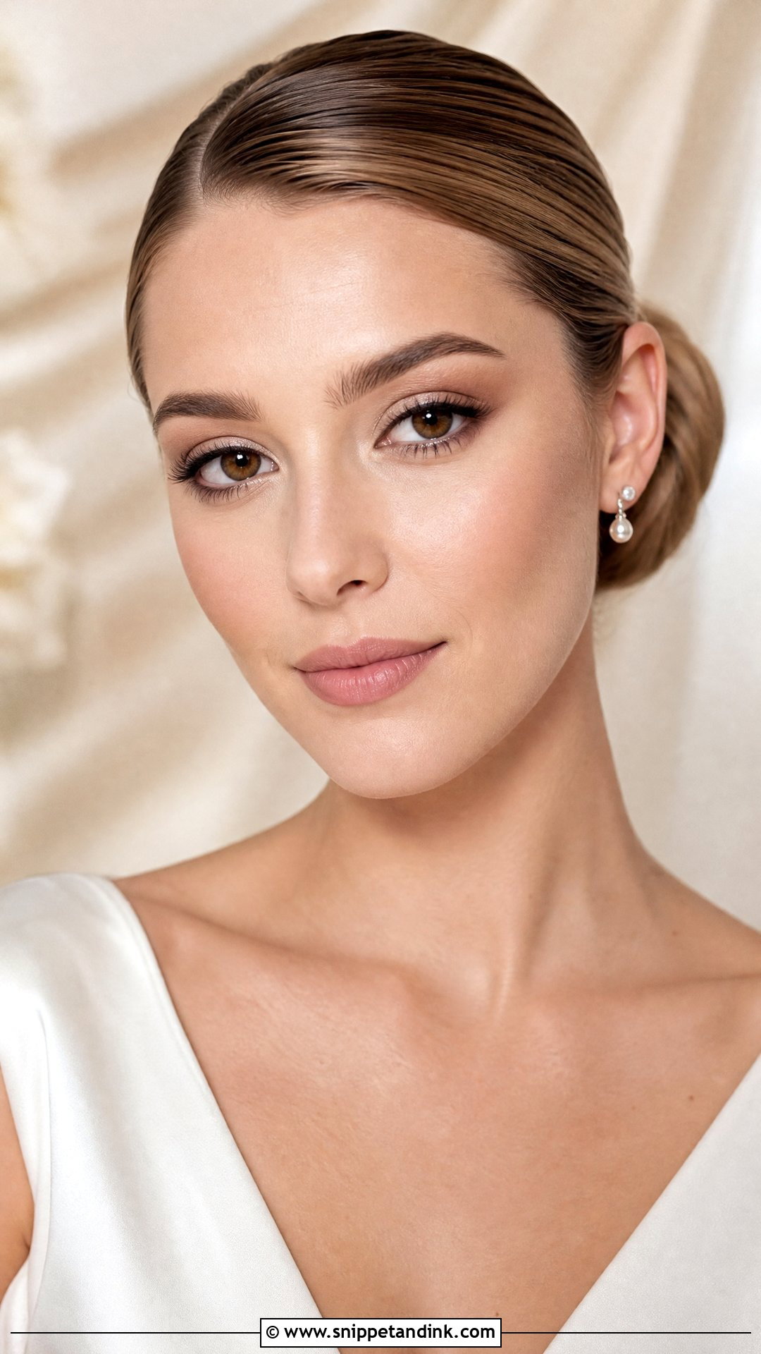 Matte Neutral Bridal Makeup For Brown Eyes - Snippet and Ink - 20 Brown Eye Bridal Makeup Ideas