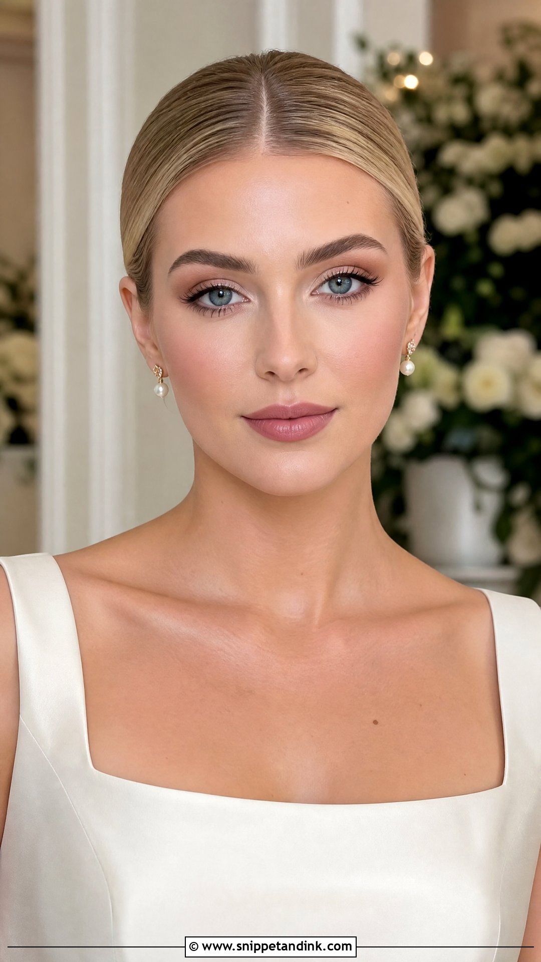 Matte Neutral Wedding Makeup For Blue Eyes - Snippet and Ink - 20 Wedding Makeup Ideas for Blue Eyes