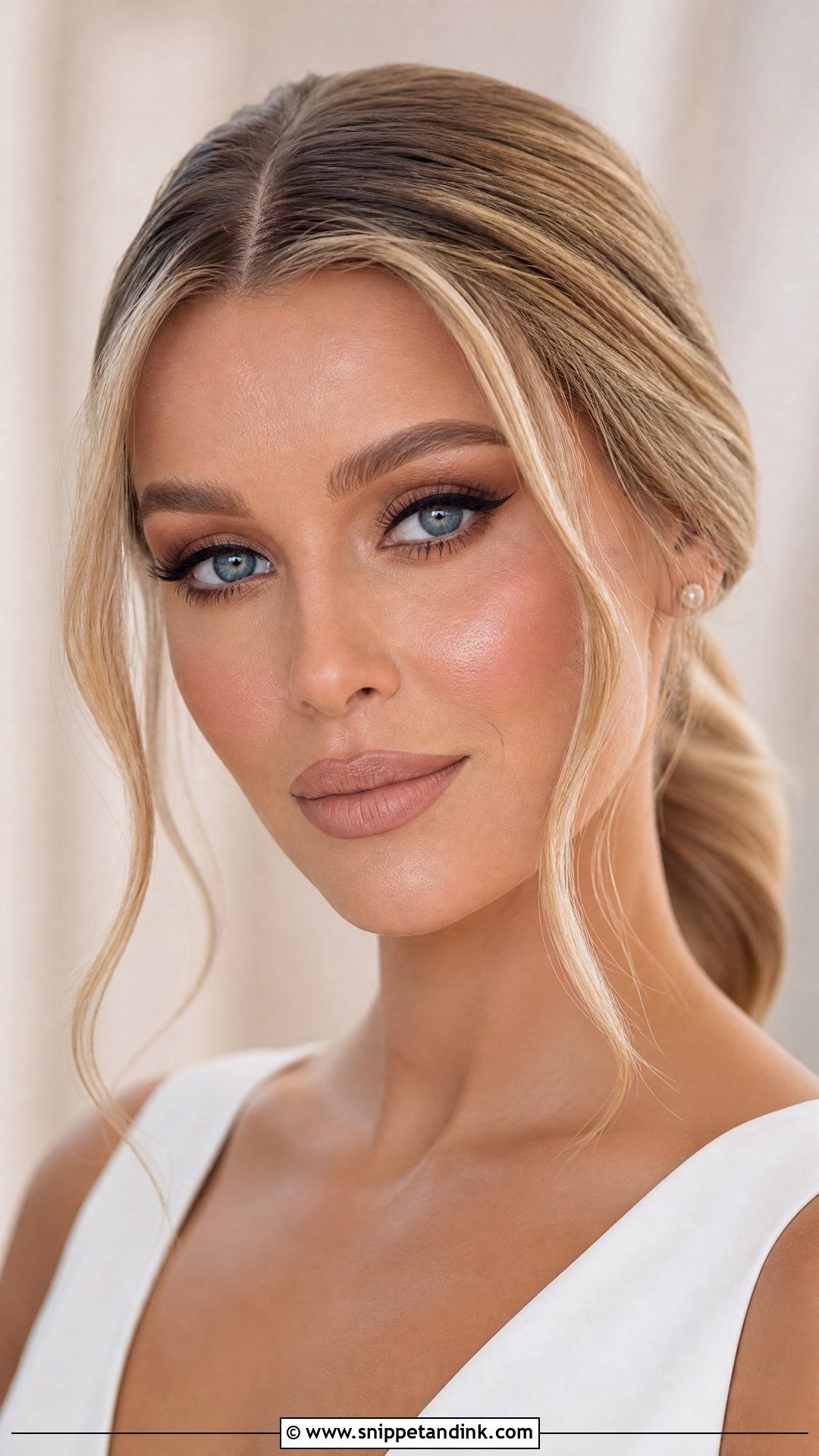 Matte Neutral Wedding Makeup For Blue Eyes - Snippet and Ink - 25 Full Glam Wedding Makeup for Blue Eyes