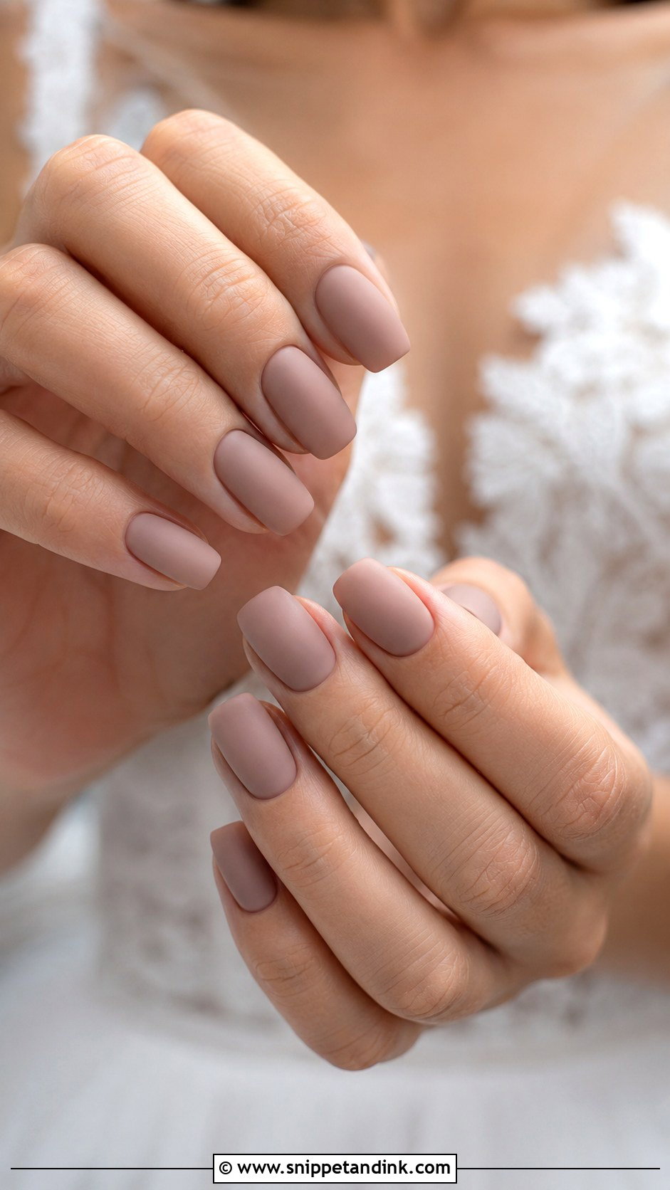 Matte Nude Bride Nails - Snippet and Ink - 30 Nails for the Bride Wedding