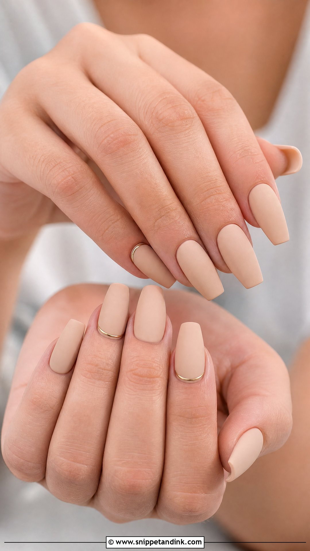 Matte Nude Coffin Wedding Nails - Snippet and Ink - 25 Coffin Wedding Nails