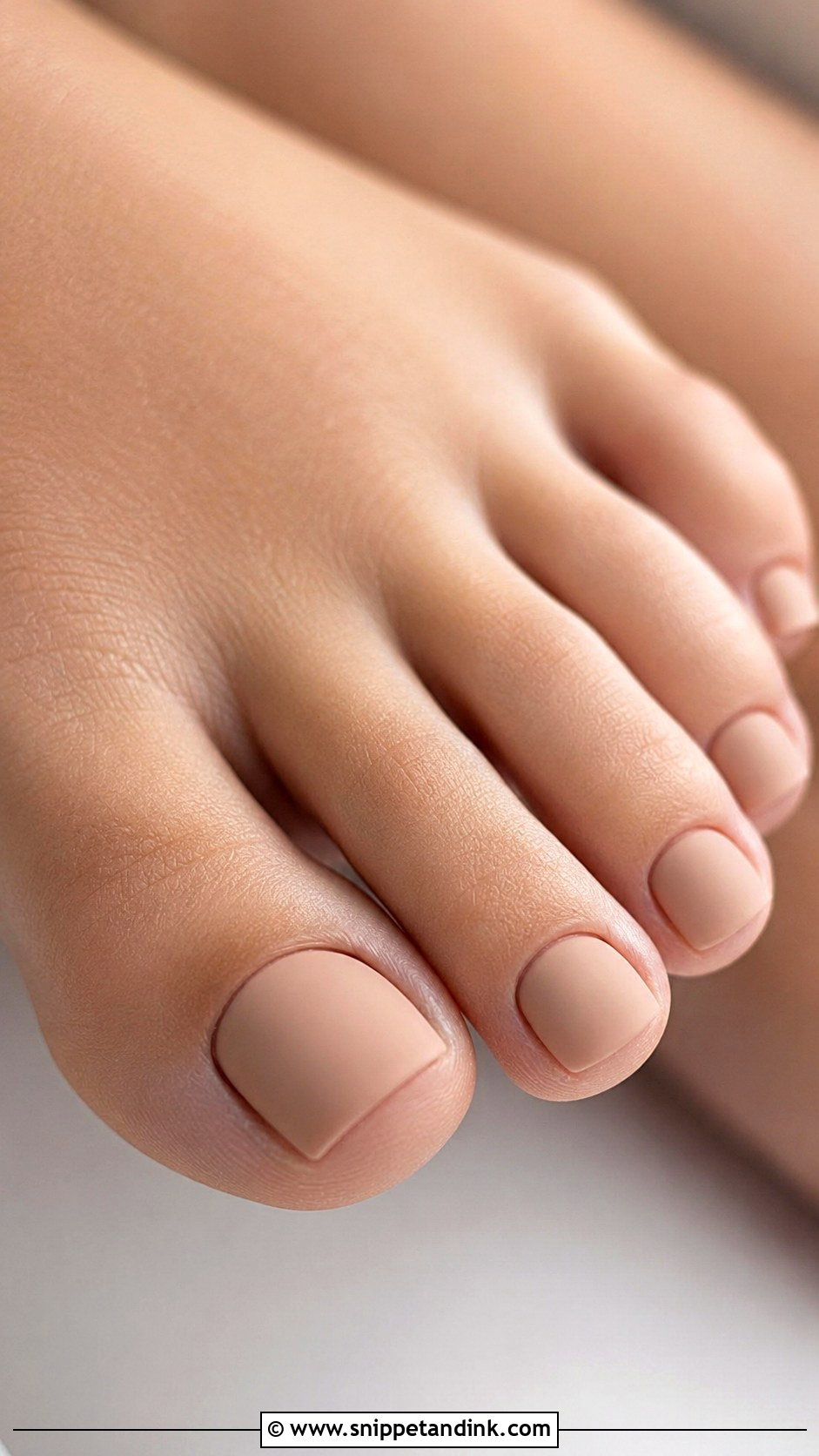 Matte Nude Wedding Toe Nails - Snippet and Ink - 30 Wedding Toe Nails