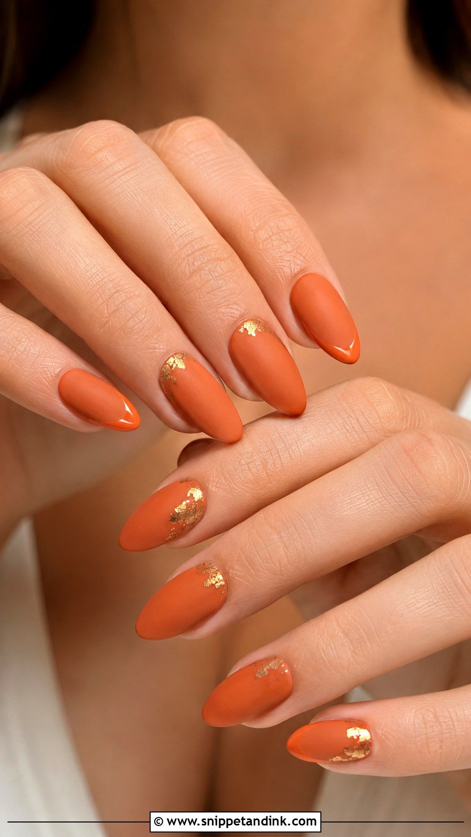 Matte Orange Wedding Nails - Snippet and Ink - 20 Orange Wedding Nails
