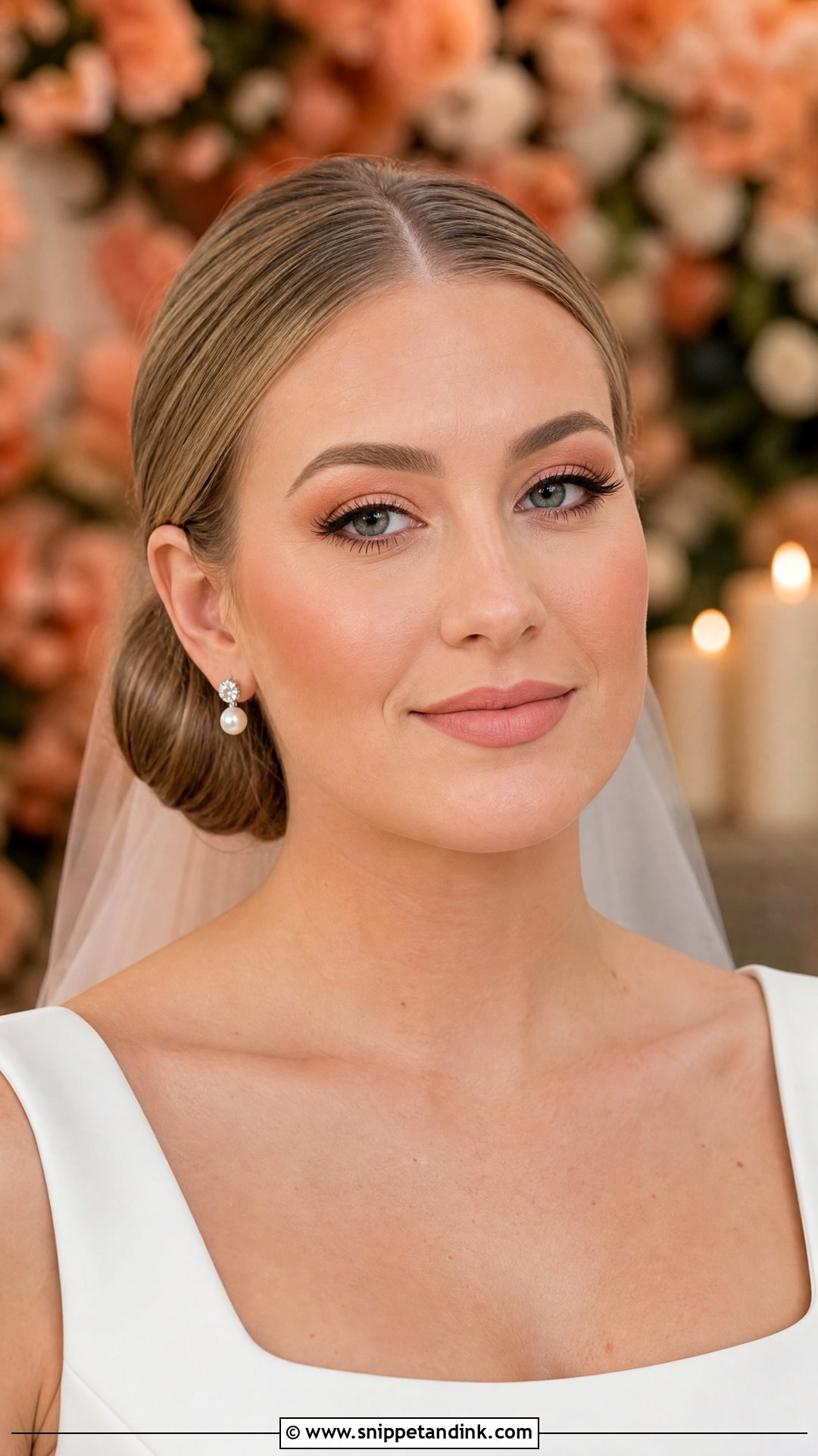 Matte Peach Bridal Makeup - Snippet and Ink - 20 Peach Bridal Makeup Ideas