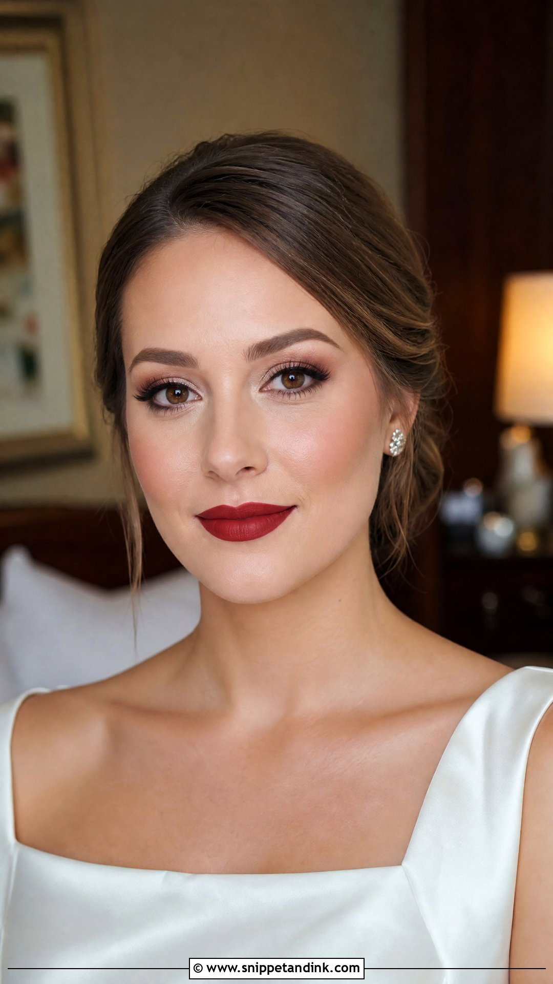 Matte Red Bridal Makeup - Snippet and Ink - 20 Red Bridal Makeup Ideas