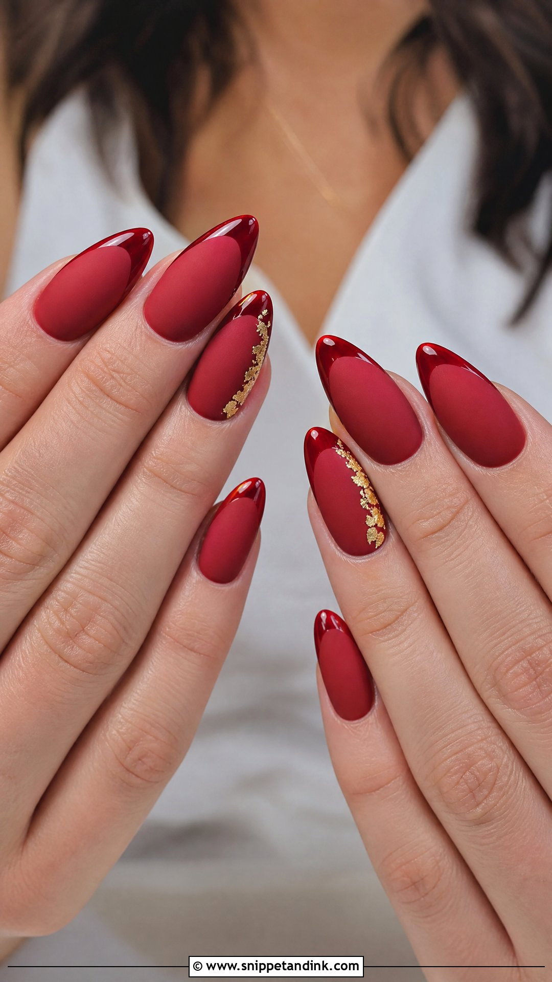 Matte Red Bridal Nails - Snippet and Ink - 25 Indian Red Bridal Nail Art Ideas