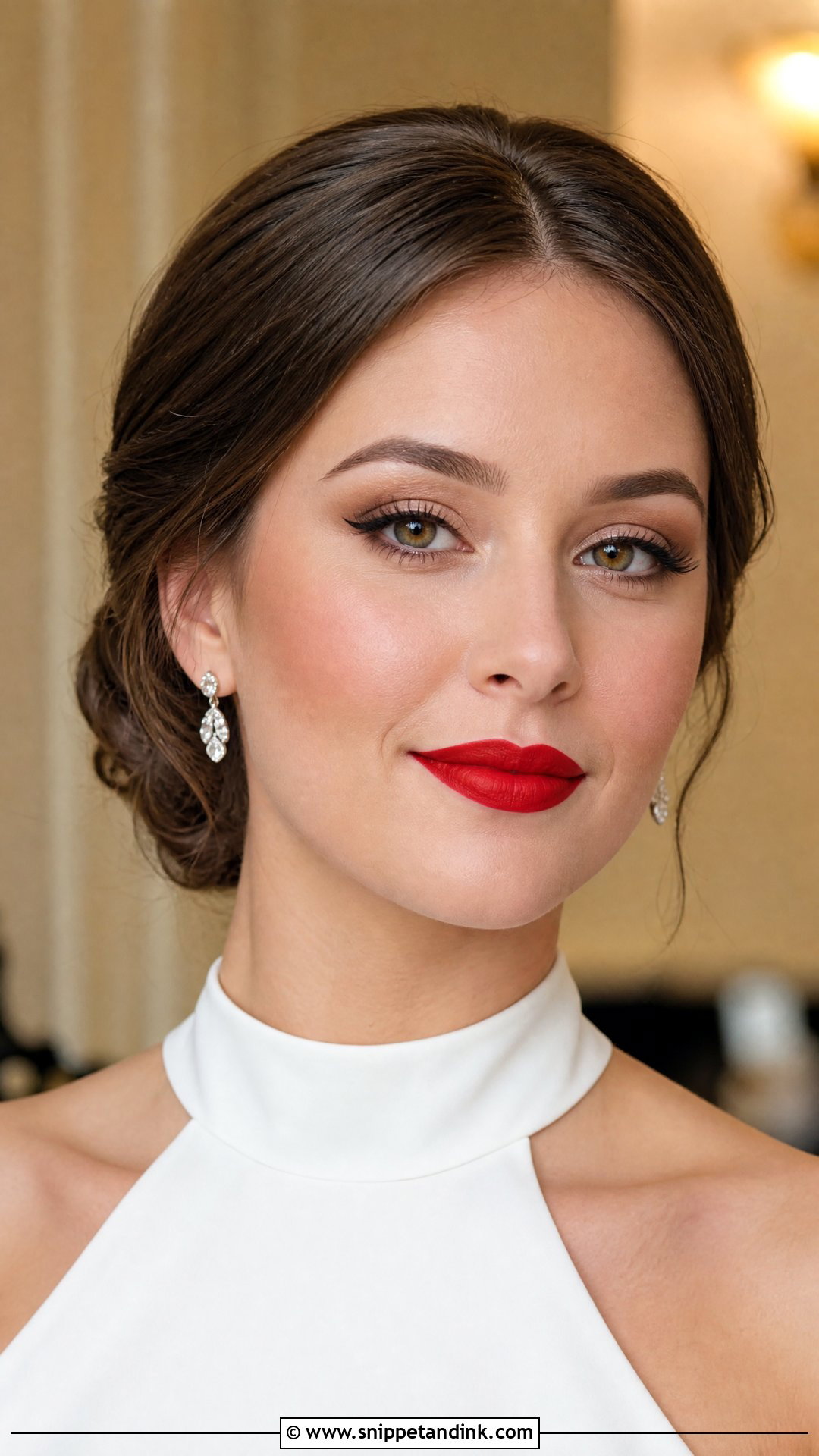 Matte Red Lip Wedding Makeup - Snippet and Ink - 20 Red Lip Wedding Makeup Ideas