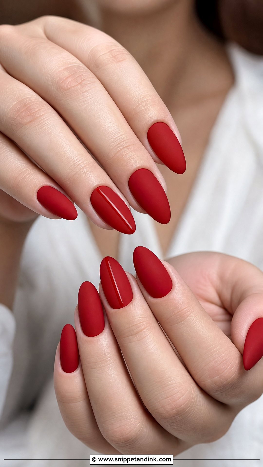 Matte Red Wedding Nails - Snippet and Ink - 25 Elegant Red Wedding Nail Art Ideas