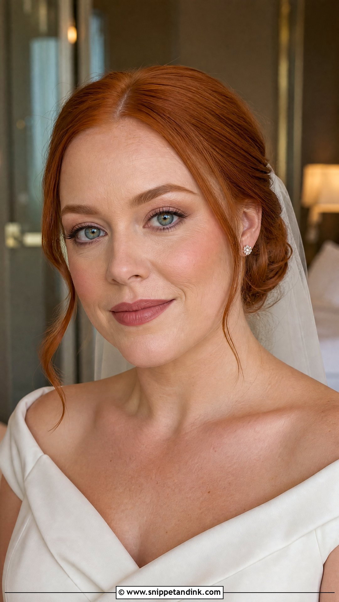 Matte Redhead Bridal Makeup - Snippet and Ink - 20 Redhead Bridal Makeup Ideas
