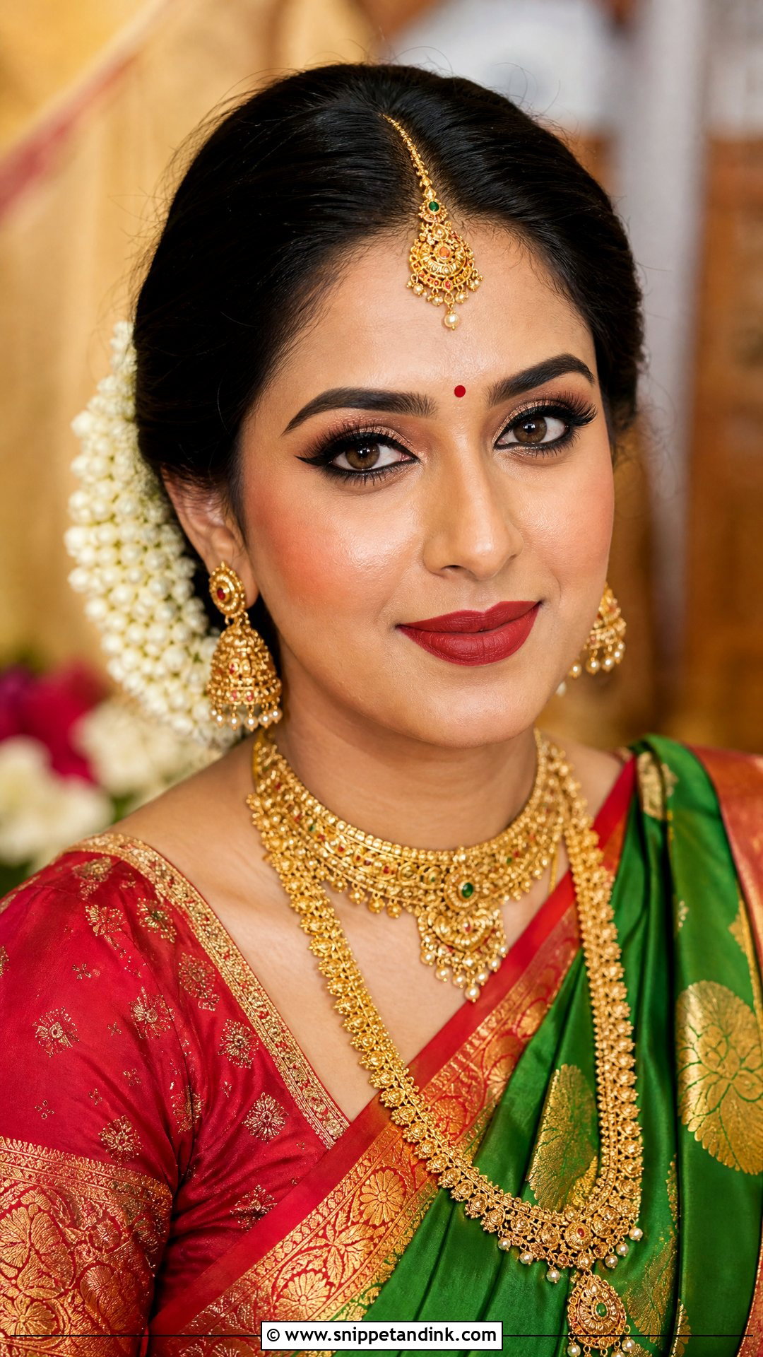 Matte South Indian Bridal Makeup - Snippet and Ink - 20 Traditional South Indian Bridal Makeup Ideas