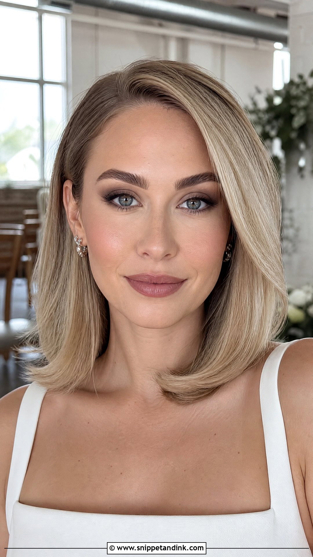 Matte Taupe Smokey Eye Bride Makeup - Snippet and Ink - 20 Smokey Eye Bride Ideas