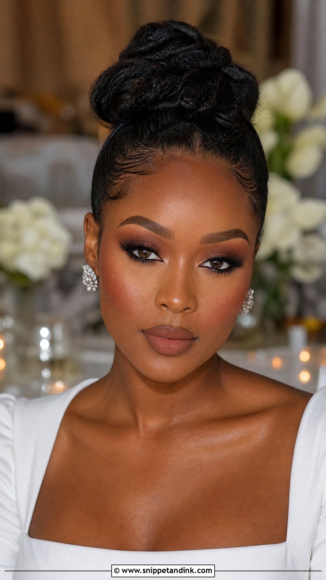 Matte Wedding Makeup For Black Women - Snippet and Ink - 20 Black Woman Wedding Makeup Ideas