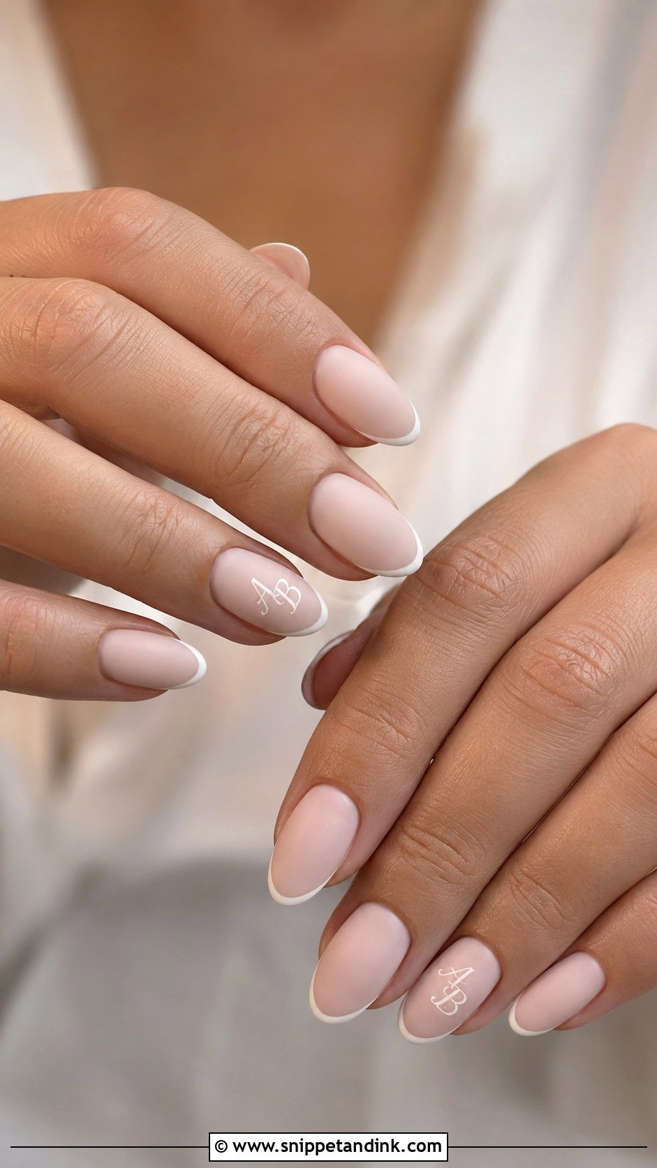 Matte Wedding Nails With Initials - Snippet and Ink - 20 Wedding Nails with Initials