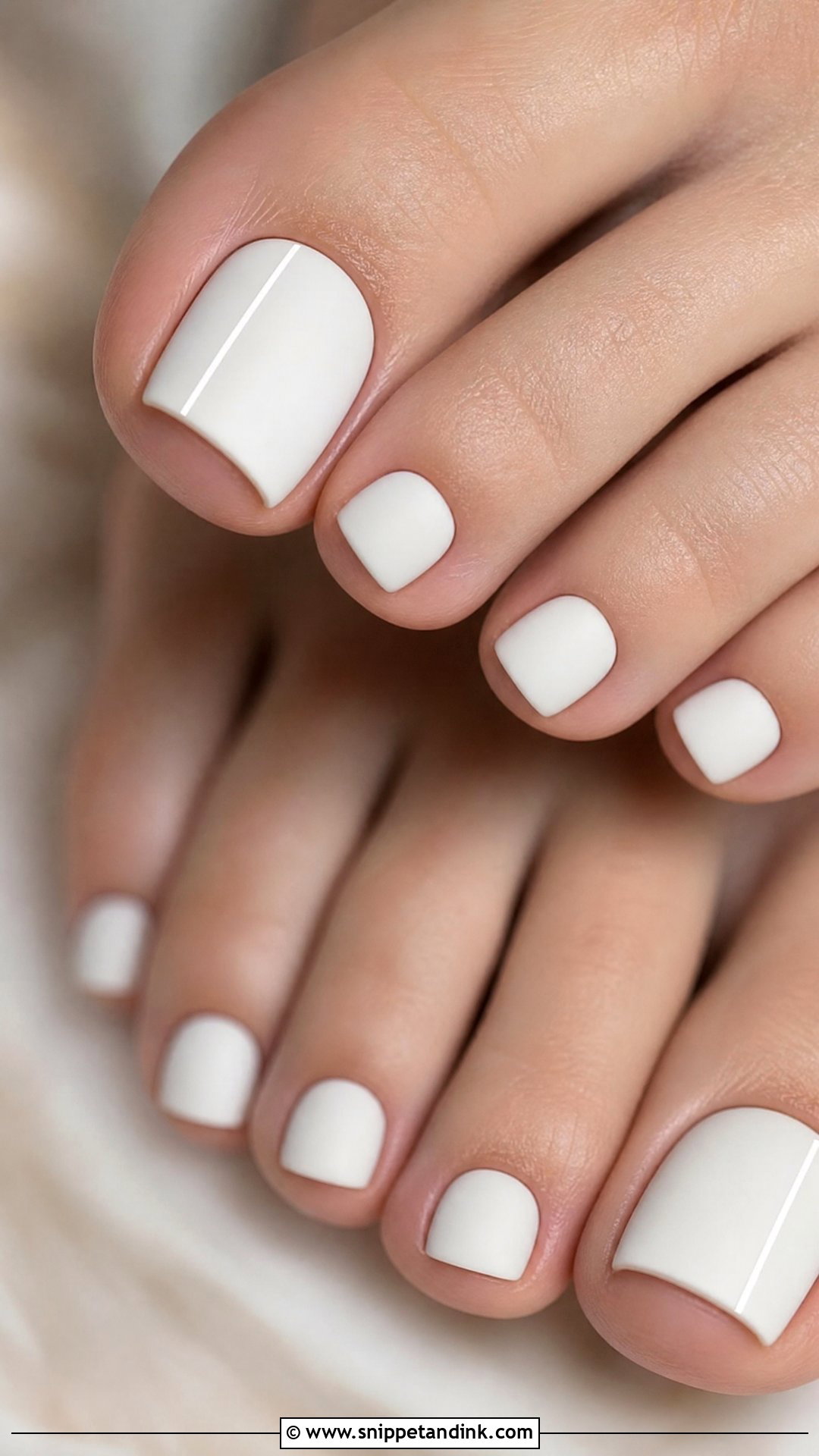 Matte White Bridal Toe Nails - Snippet and Ink - 25 Bridal Toe Nails