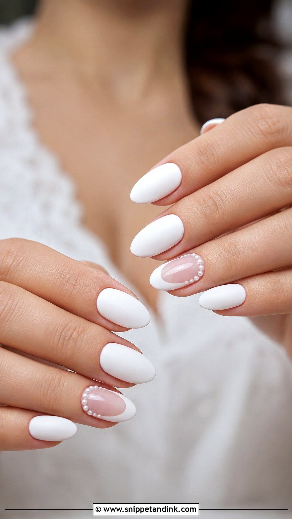 Matte White Winter Bridal Nails - Snippet and Ink - 20 Winter Bridal Nails