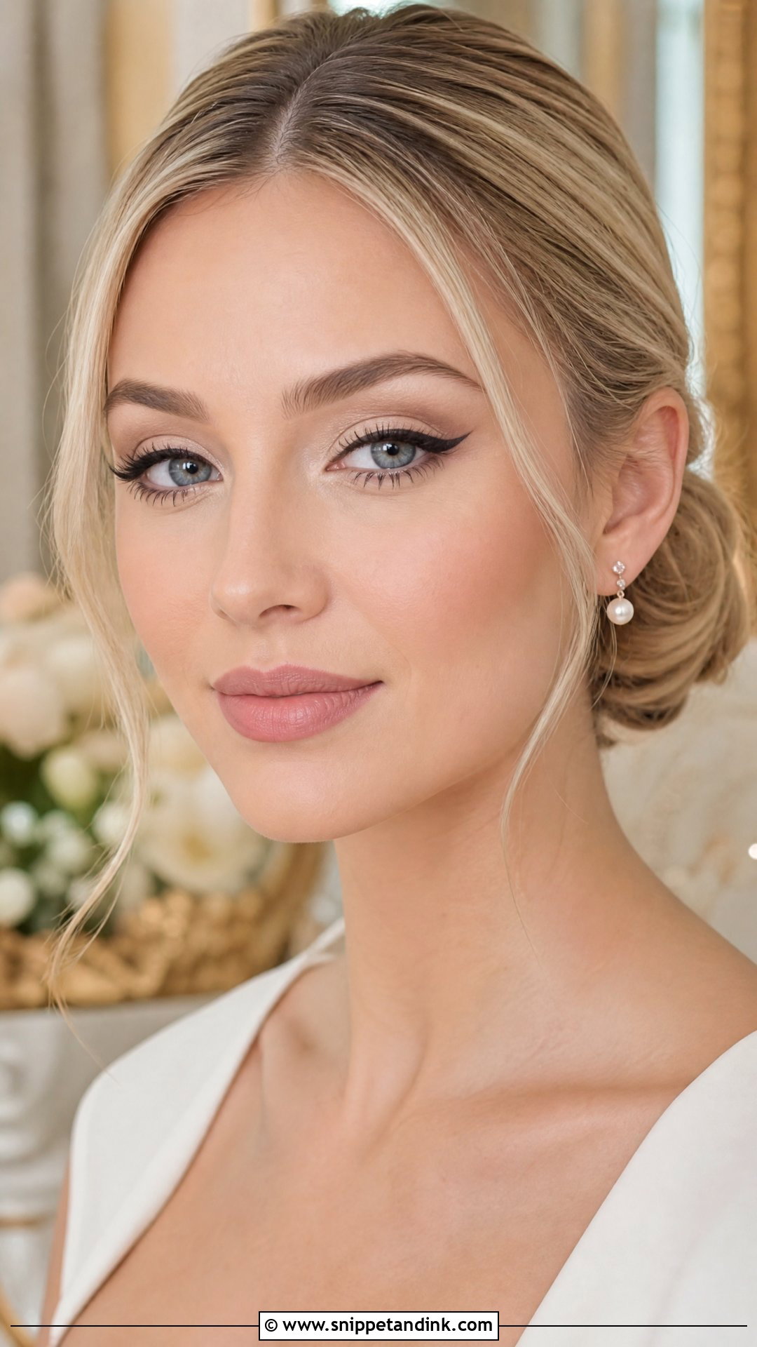 Matte Winged Liner Bridal Makeup - Snippet and Ink - 20 Matte Bridal Makeup Ideas