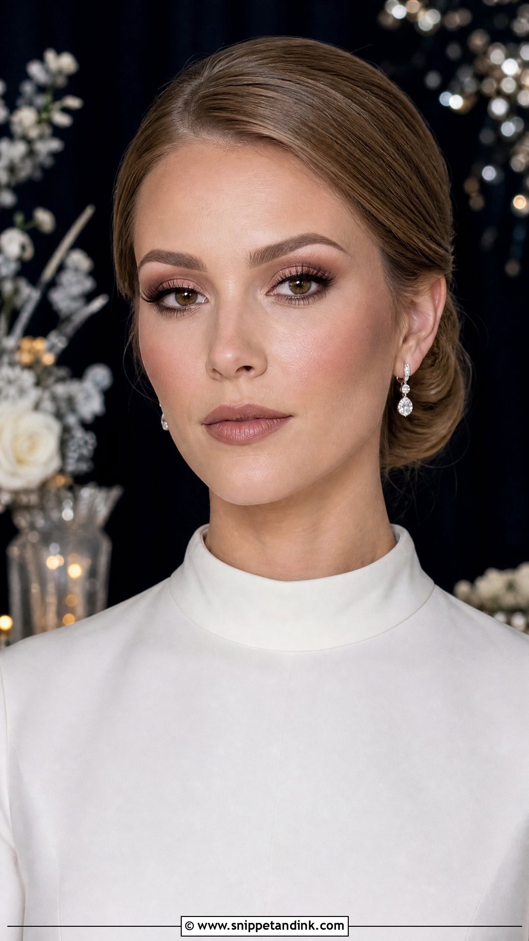 Matte Winter Bridal Makeup - Snippet and Ink - 20 Winter Bridal Makeup Ideas