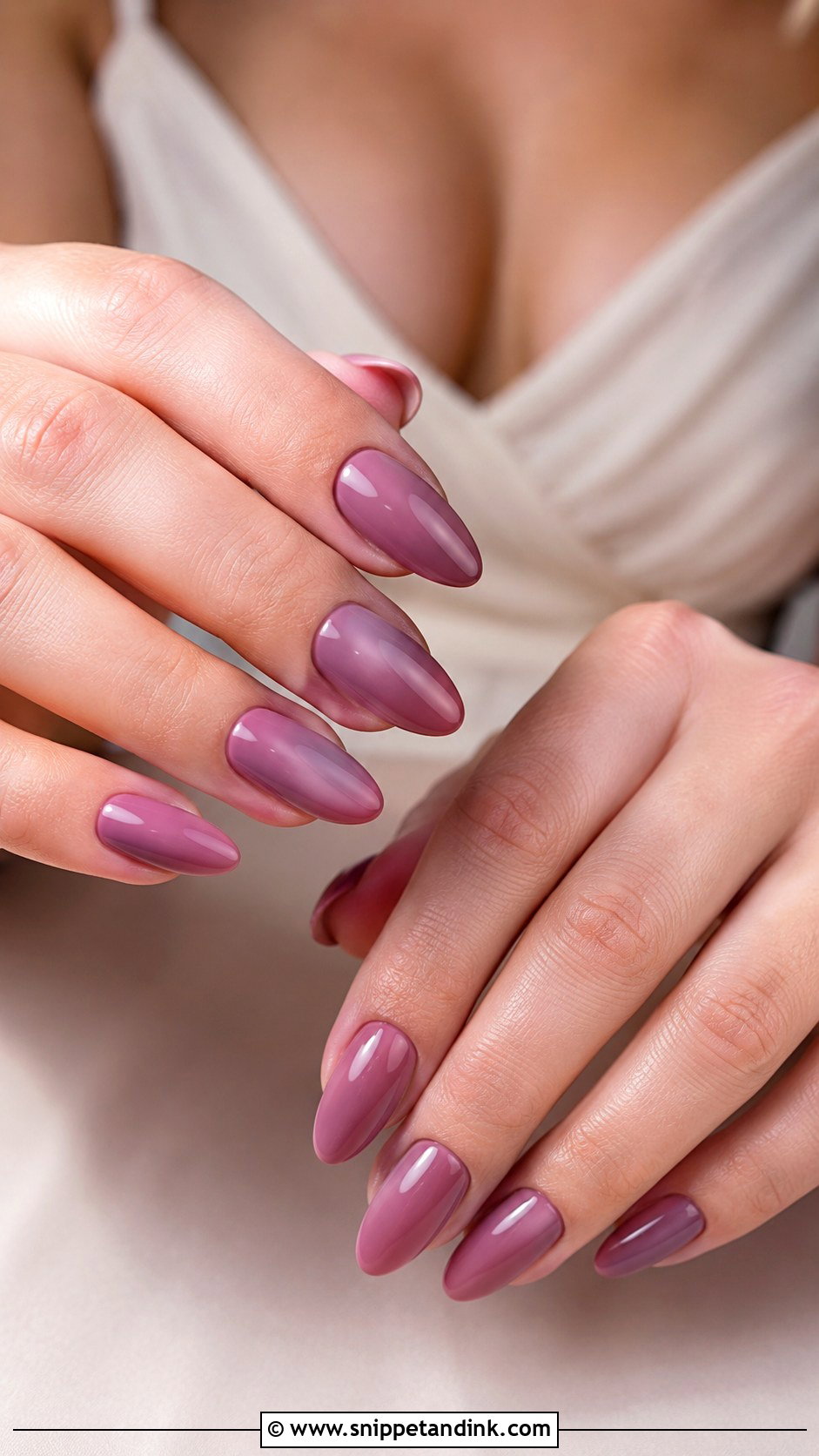 Mauve Almond Nails - Snippet and Ink - 30 Classy Wedding Guest Nails Ideas