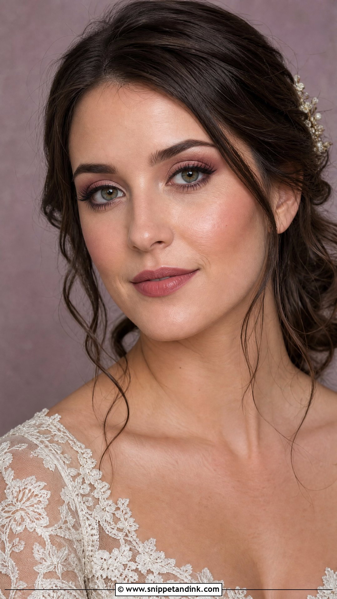 Mauve Boho Bridal Makeup For Brunettes - Snippet and Ink - 20 Boho Wedding Makeup Brunette Ideas