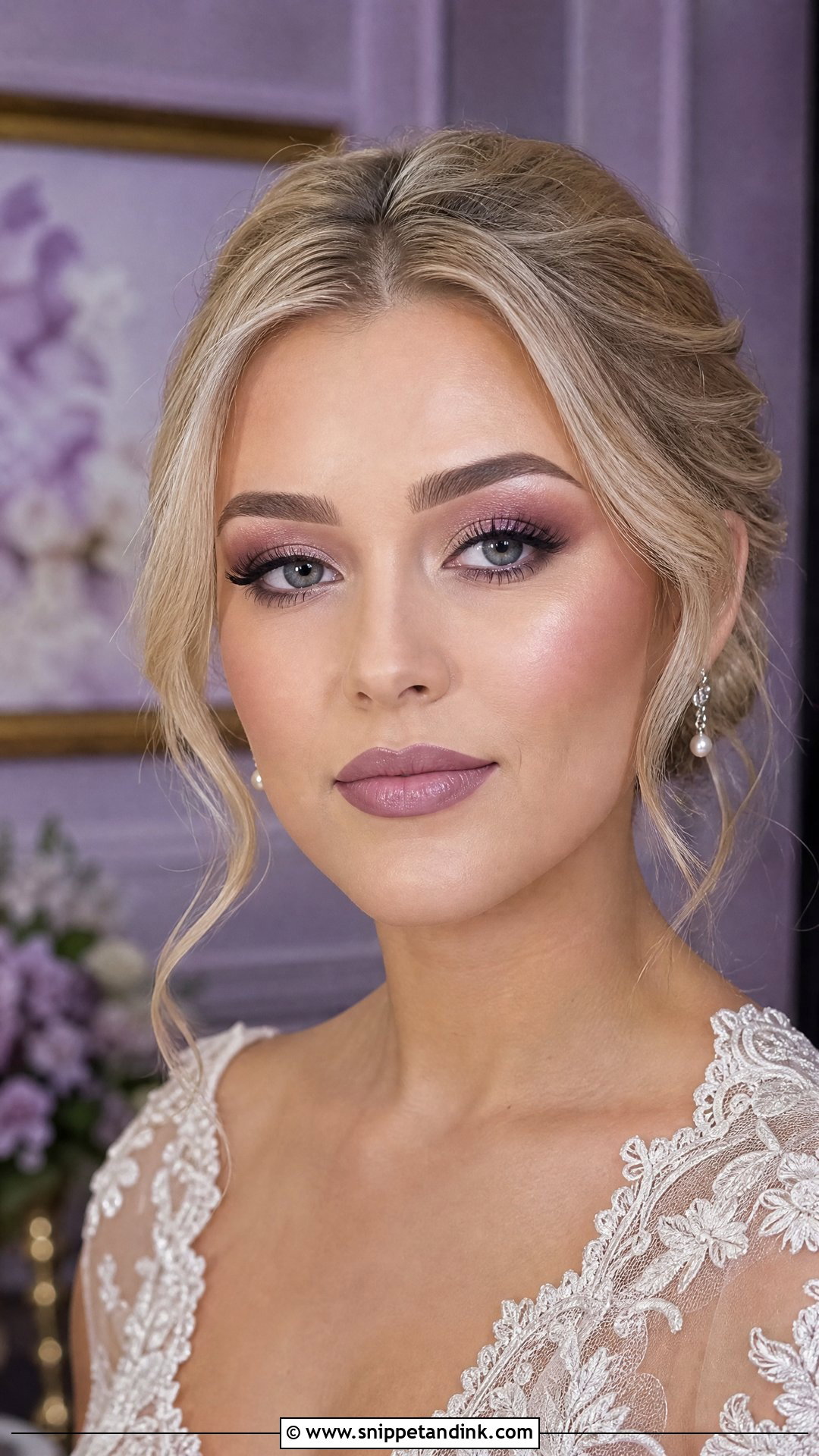 Mauve Bridal Makeup - Snippet and Ink - 35 Bride Makeup Ideas