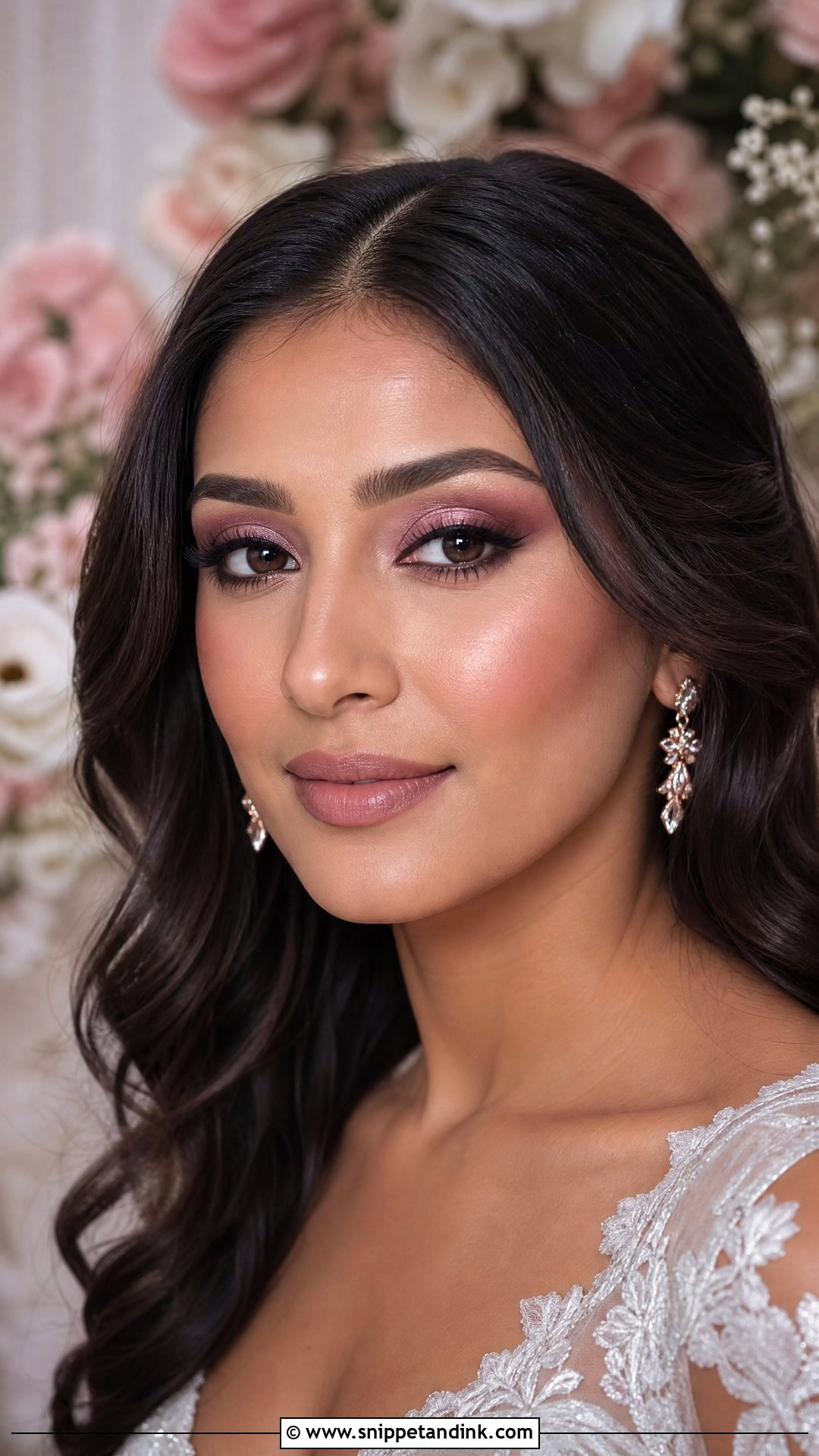 Mauve Bridal Makeup For Blue Eyes - Snippet and Ink - 20 Bridal Glam Makeup for Blue Eyes