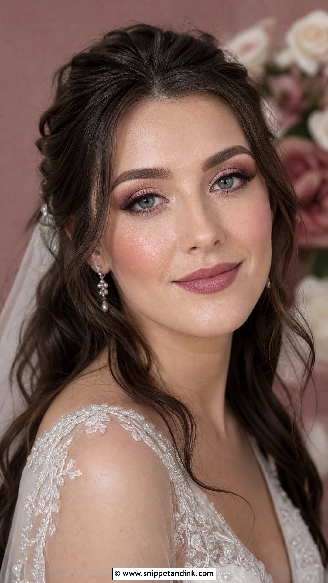 Mauve Bridal Makeup For Blue Eyes - Snippet and Ink - 30 Soft Glam Bridal Makeup for Blue Eyes