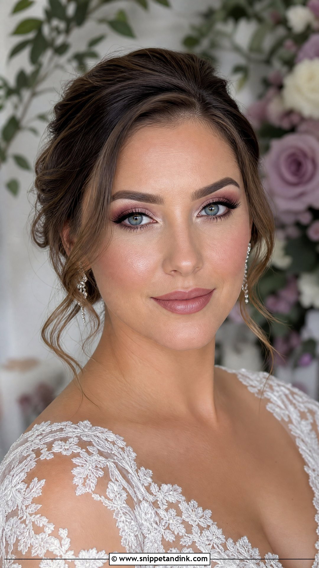 Mauve Bridal Makeup For Blue Eyes - Snippet and Ink - 20 Blue Eye Bridal Makeup Ideas