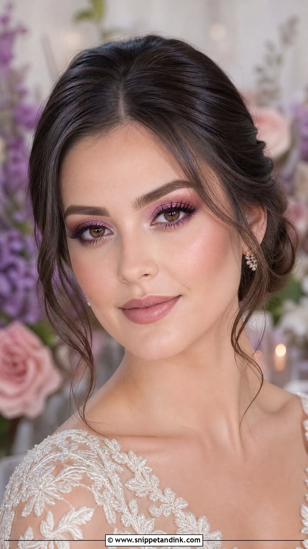 Mauve Bridal Makeup For Brown Eyes - Snippet and Ink - 20 Brown Eye Bridal Makeup Ideas
