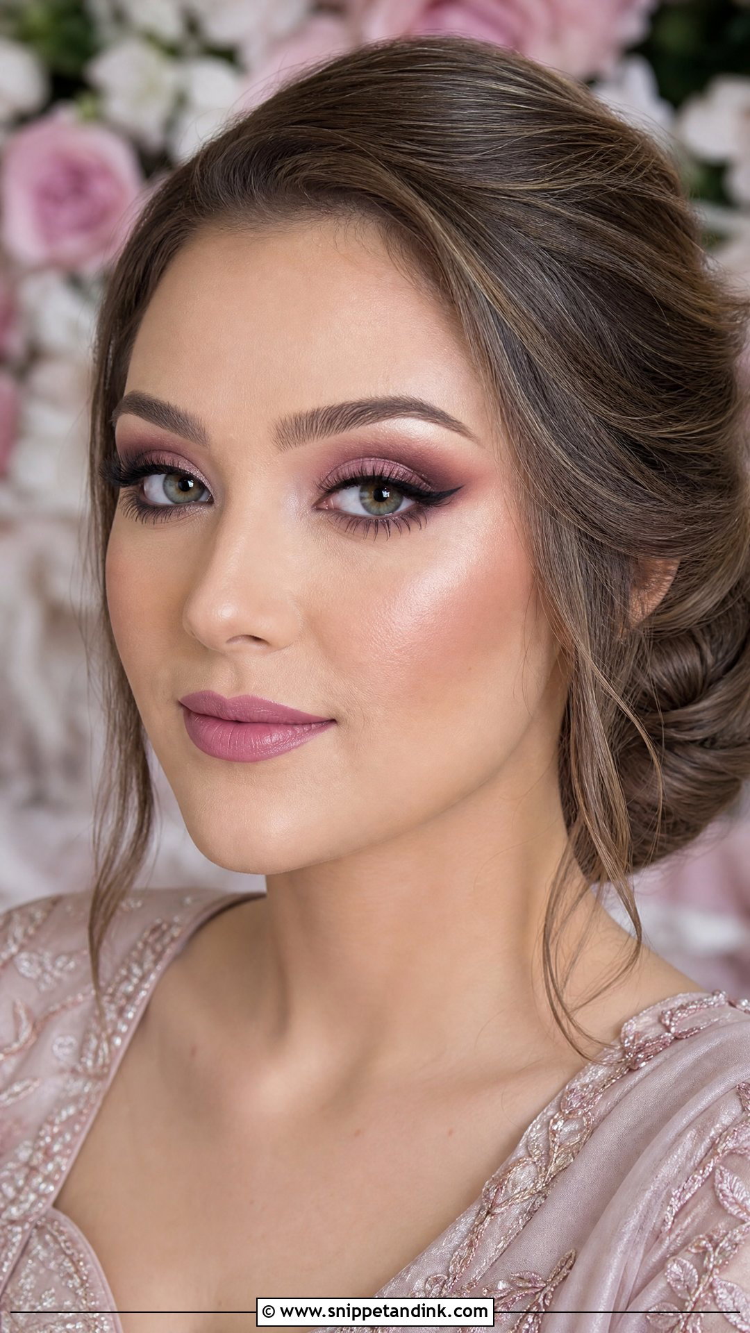 Mauve Bridal Makeup For Brown Eyes - Snippet and Ink - 20 Glam Bride Makeup for Brown Eyes