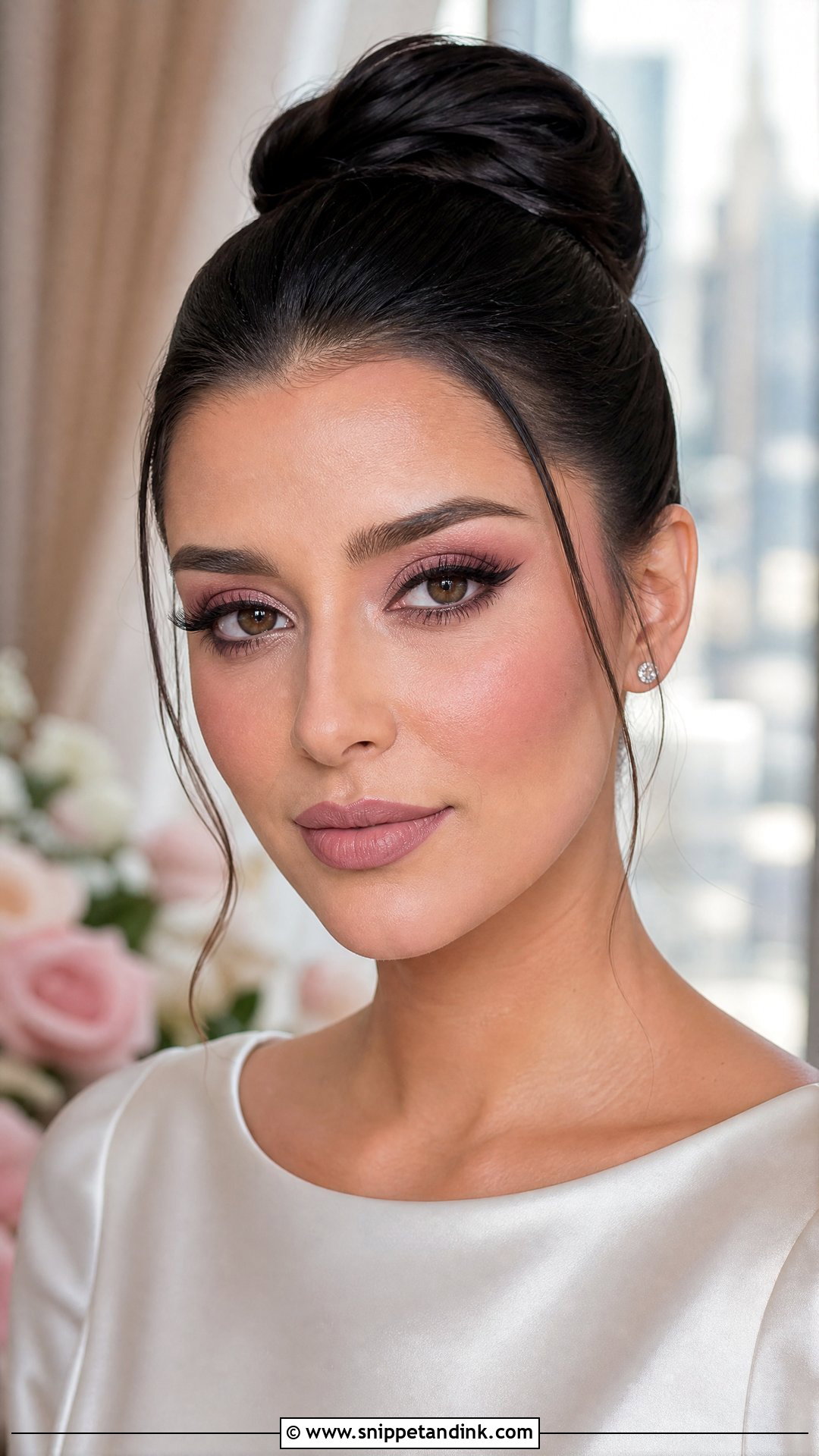 Mauve Bridal Makeup With Winged Liner - Snippet and Ink - 20 Mauve Bridal Makeup Ideas