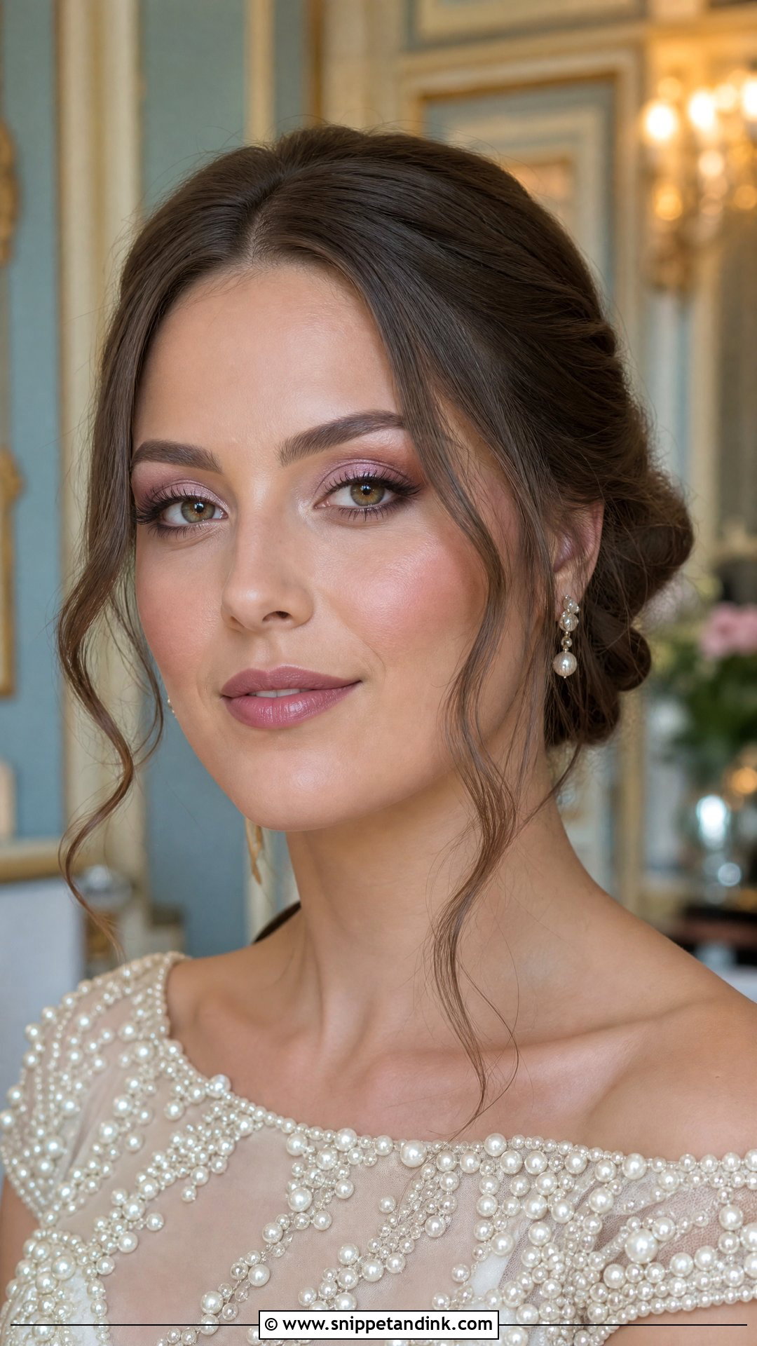 Mauve Brunette Bridal Makeup - Snippet and Ink - 20 Brunette Bridal Make Up Ideas