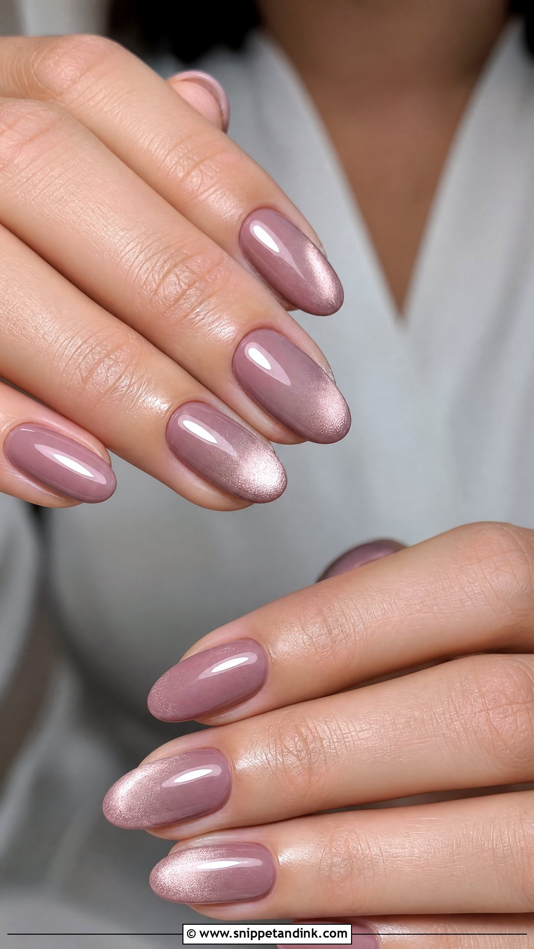 Mauve Cat Eye Wedding Nails - Snippet and Ink - 25 Cat Eye Wedding Nails