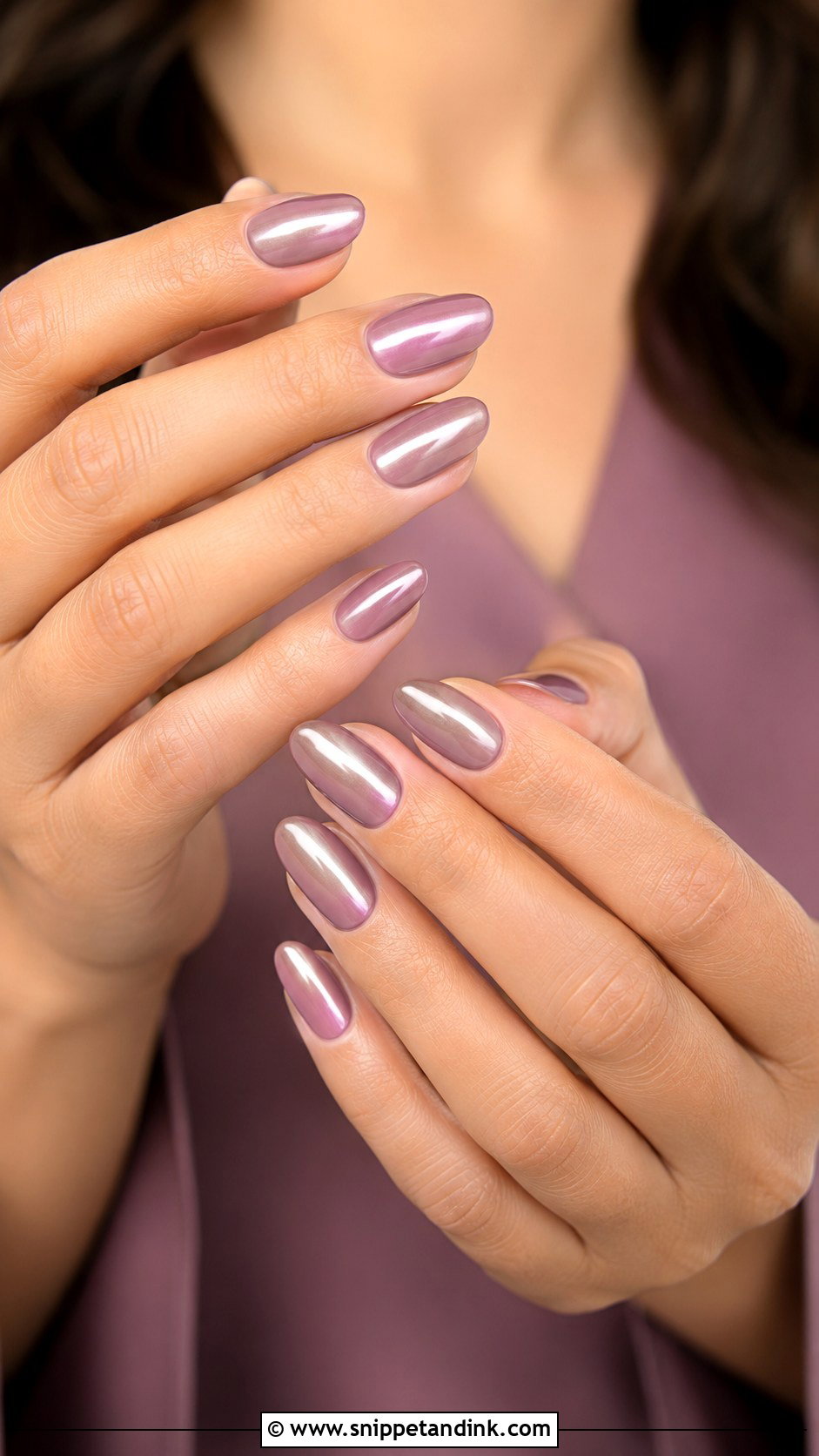 Mauve Chrome Fall Wedding Guest Nails - Snippet and Ink - 20 Fall Wedding Guest Nails