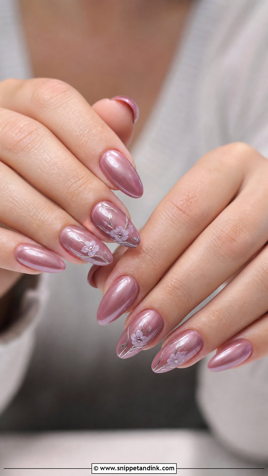 Mauve Engagement Nails - Snippet and Ink - 25 Nail Art for Engagement Brides Ideas