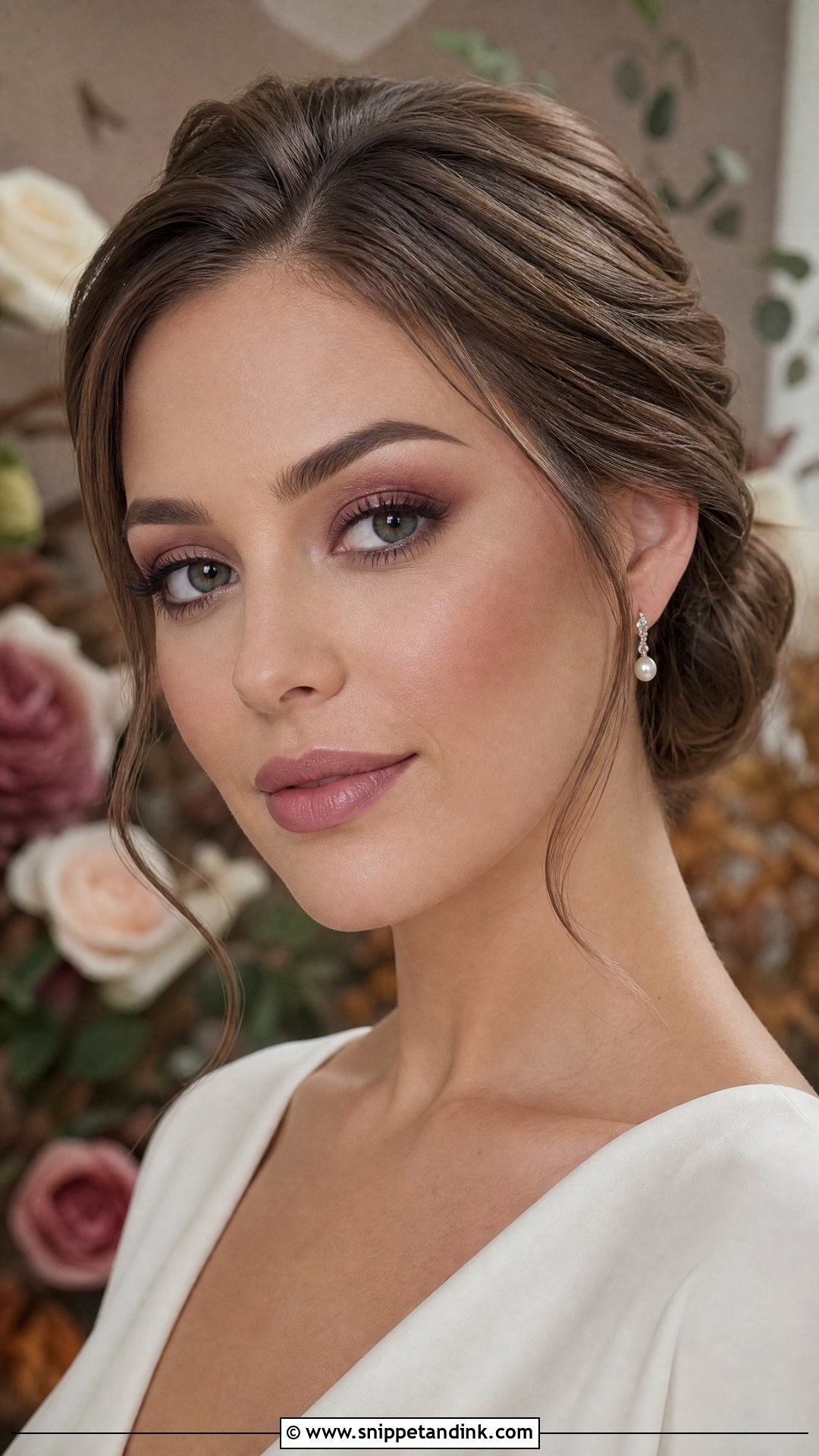 Mauve Fall Bridal Makeup - Snippet and Ink - 25 Fall Wedding Makeup for Bride Ideas