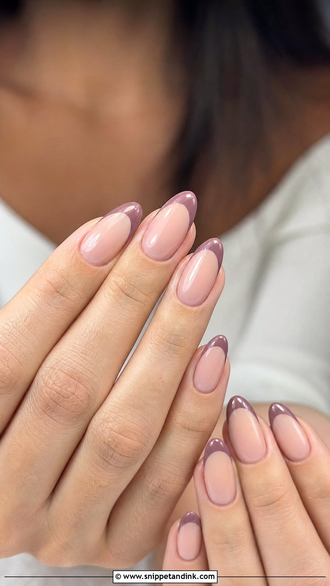 Mauve French Tip Fall Wedding Guest Nails - Snippet and Ink - 25 Fall Wedding Nails for Guest