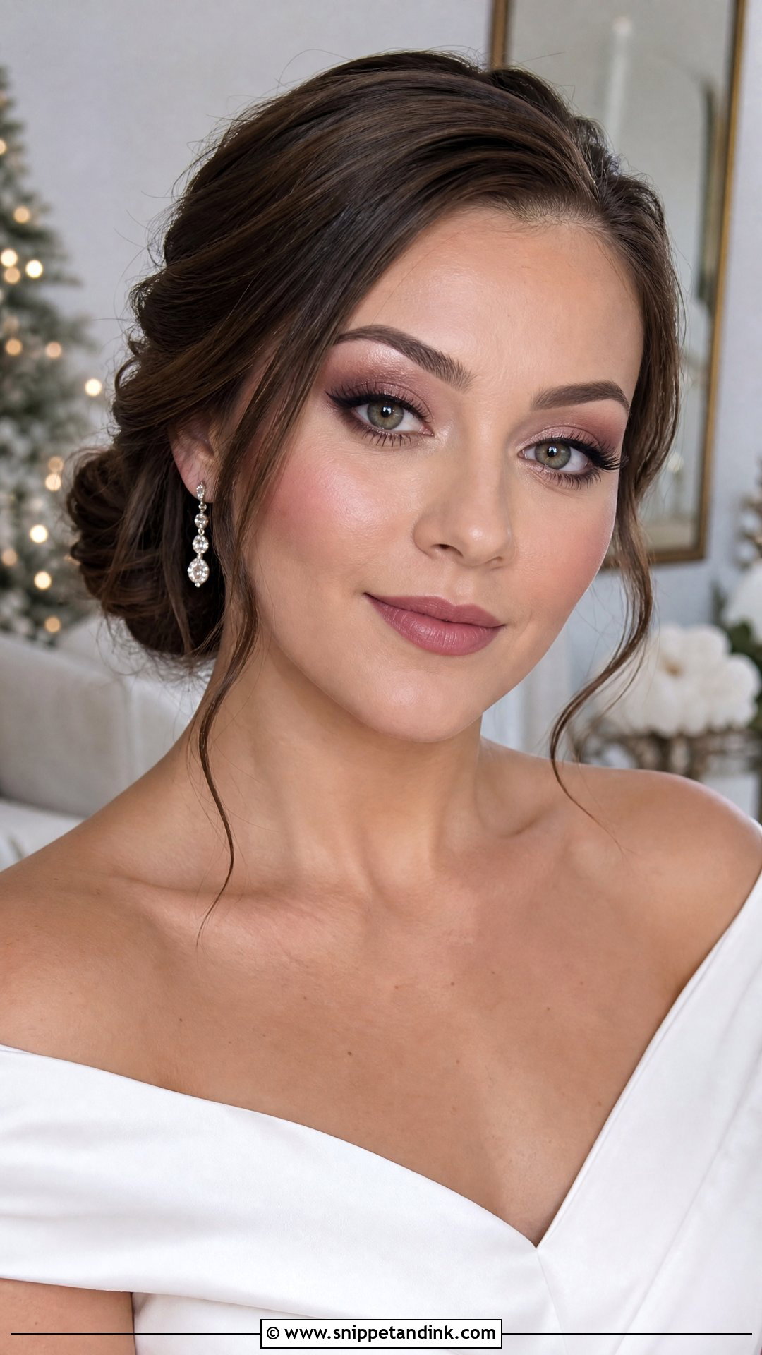 Mauve Glam Bride Makeup - Snippet and Ink - 35 Glam Bride Makeup Ideas