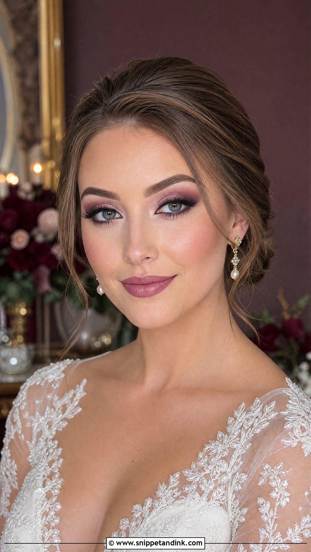 Mauve Glam Wedding Makeup - Snippet and Ink - 30 Glam Wedding Makeup Ideas