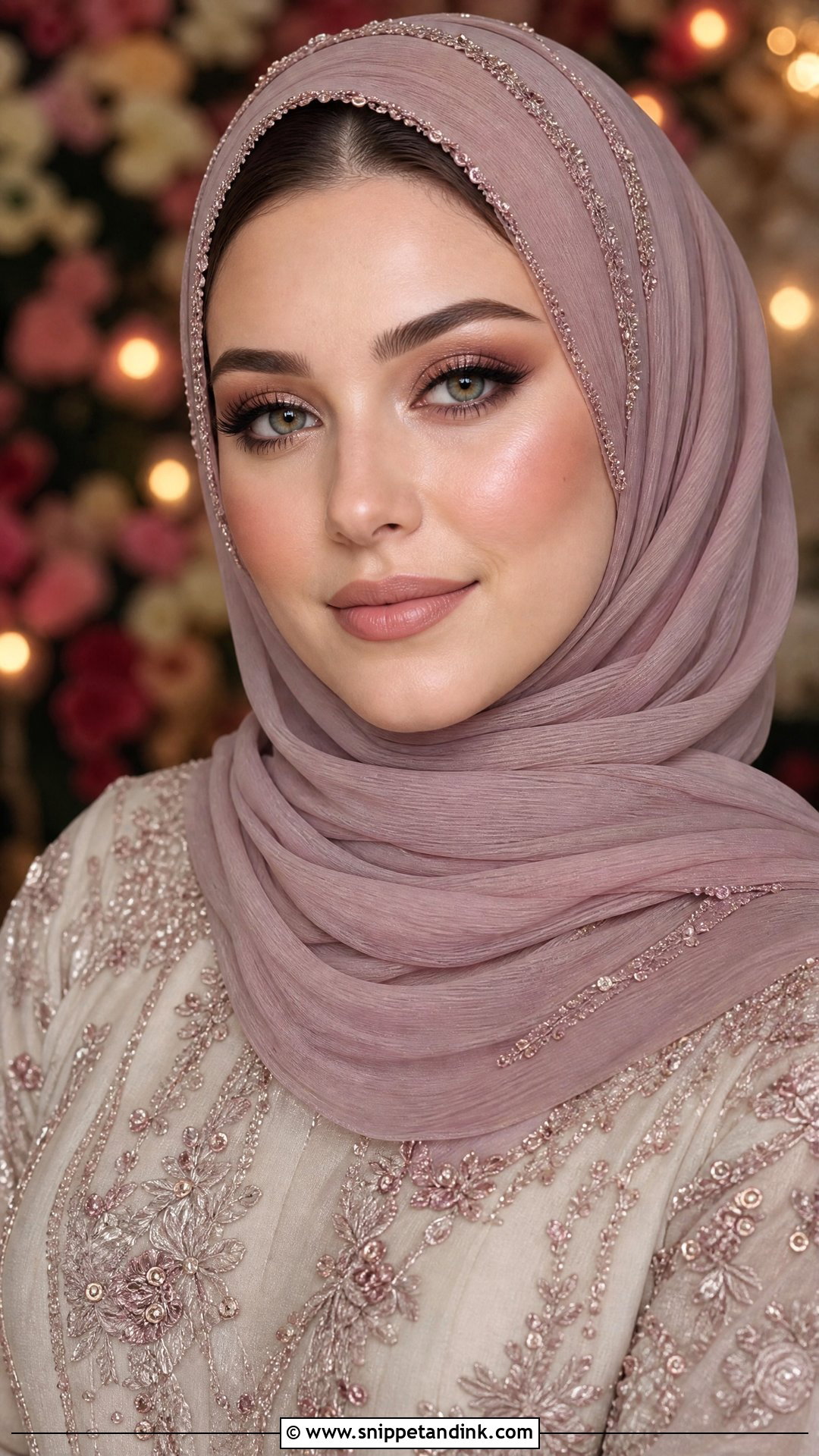 Mauve Hijabi Bridal Makeup - Snippet and Ink - 20 Hijabi Bridal Makeup Ideas