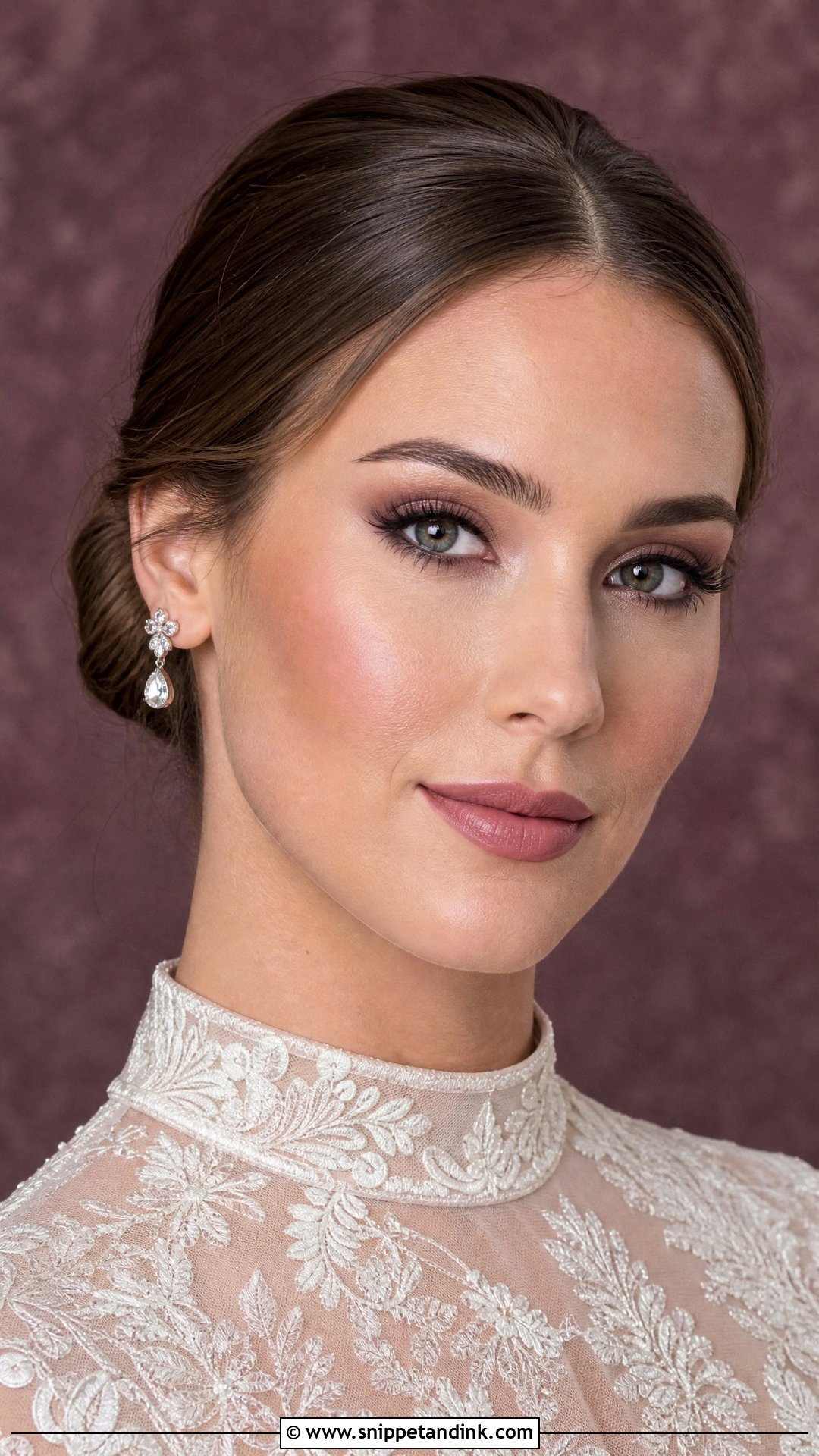 Mauve Nude Bridal Makeup - Snippet and Ink - 20 Nude Makeup Bridal Look Ideas