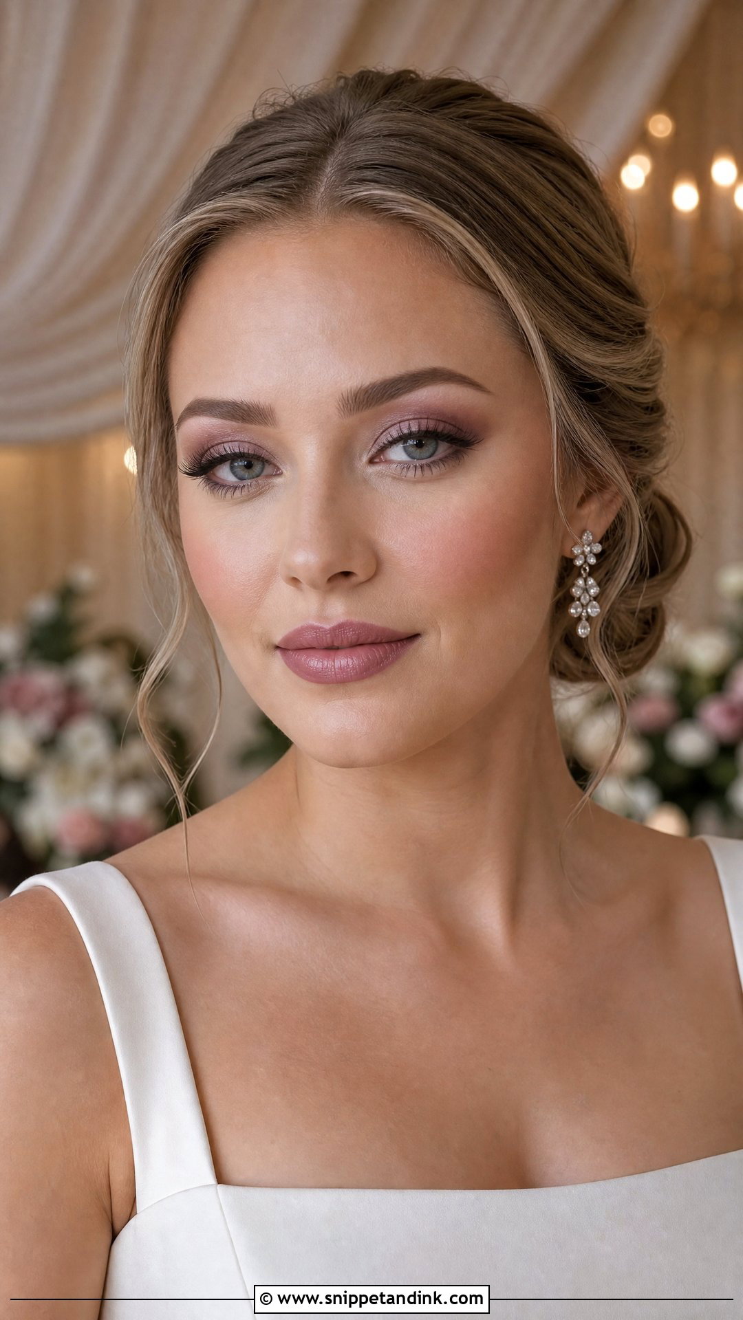 Mauve Pink Bridal Makeup - Snippet and Ink - 20 Bride Lipstick Ideas