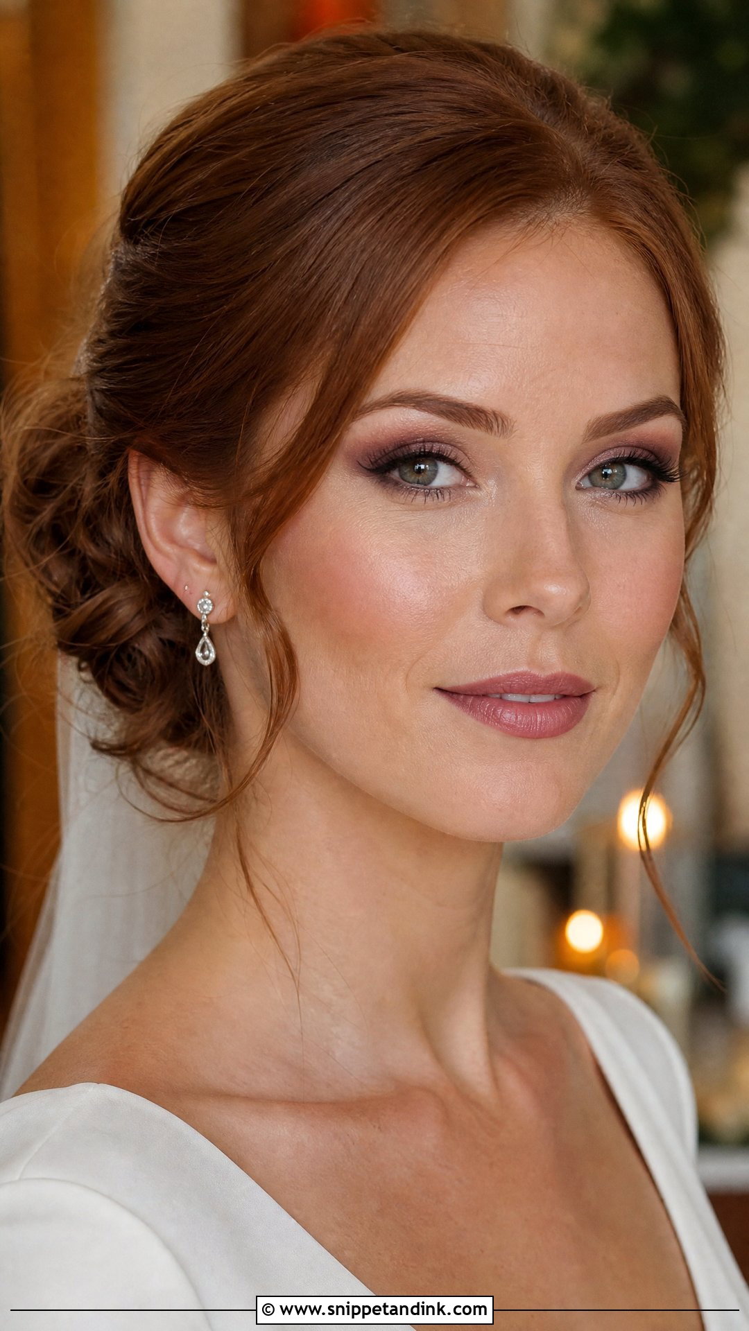 Mauve Redhead Bridal Makeup - Snippet and Ink - 20 Redhead Bridal Makeup Ideas