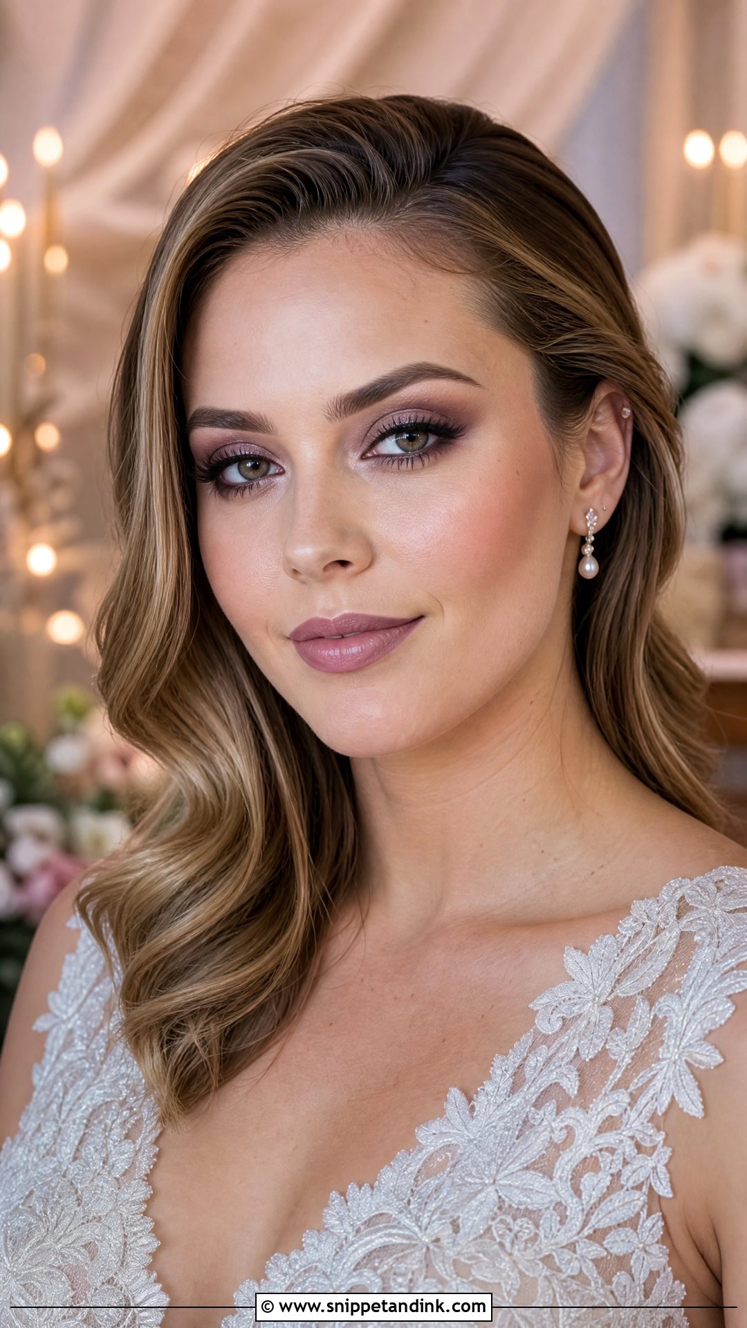 Mauve Smokey Eye Bridal Makeup - Snippet and Ink - 20 Mauve Bridal Makeup Ideas