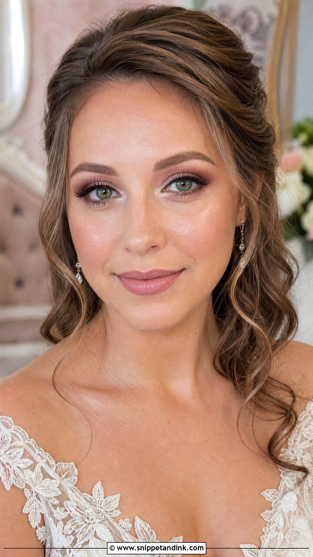 Mauve Smokey Eye Bride Makeup - Snippet and Ink - 20 Smokey Eye Bride Ideas