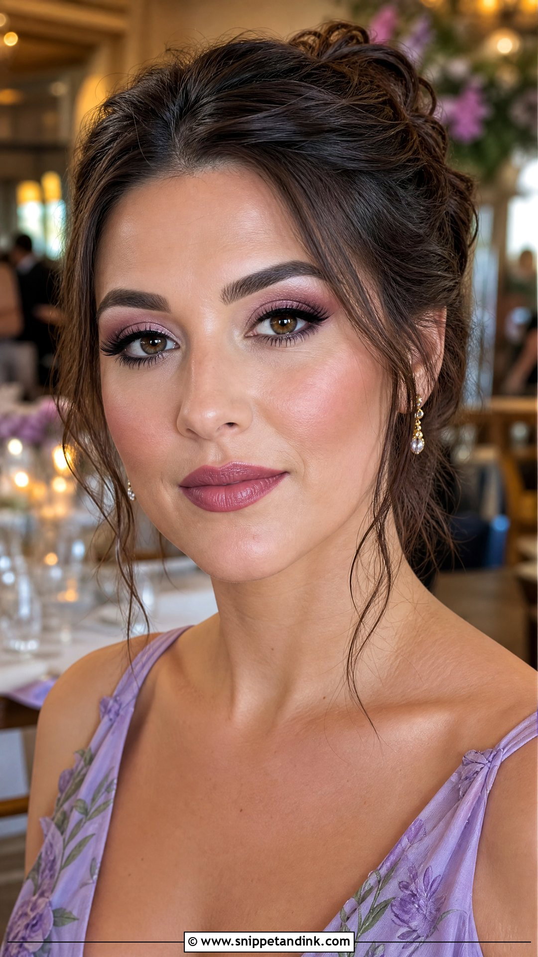 Mauve Wedding Guest Makeup For Brown Eyes - Snippet and Ink - 20 Summer Wedding Guest Makeup for Brown Eyes