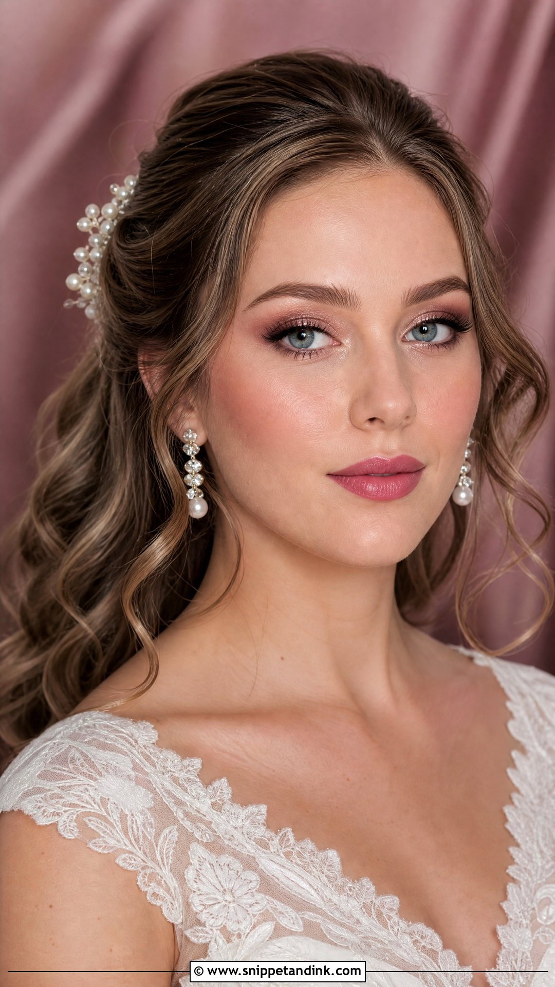 Mauve Wedding Makeup for Blue Eyes - Snippet and Ink - 20 Glowy Wedding Makeup for Blue Eyes