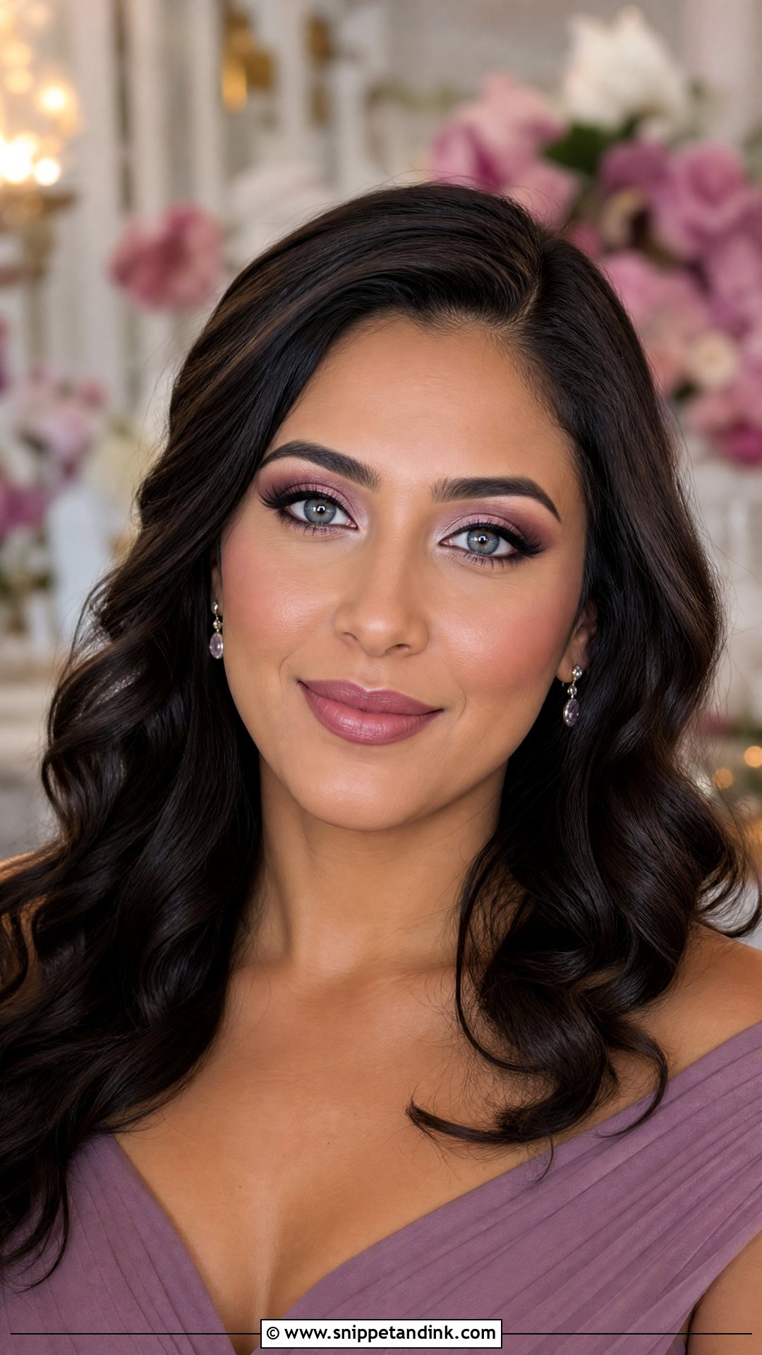 Mauve Winter Wedding Makeup For Blue Eyes - Snippet and Ink - 20 Winter Wedding Makeup for Blue Eyes