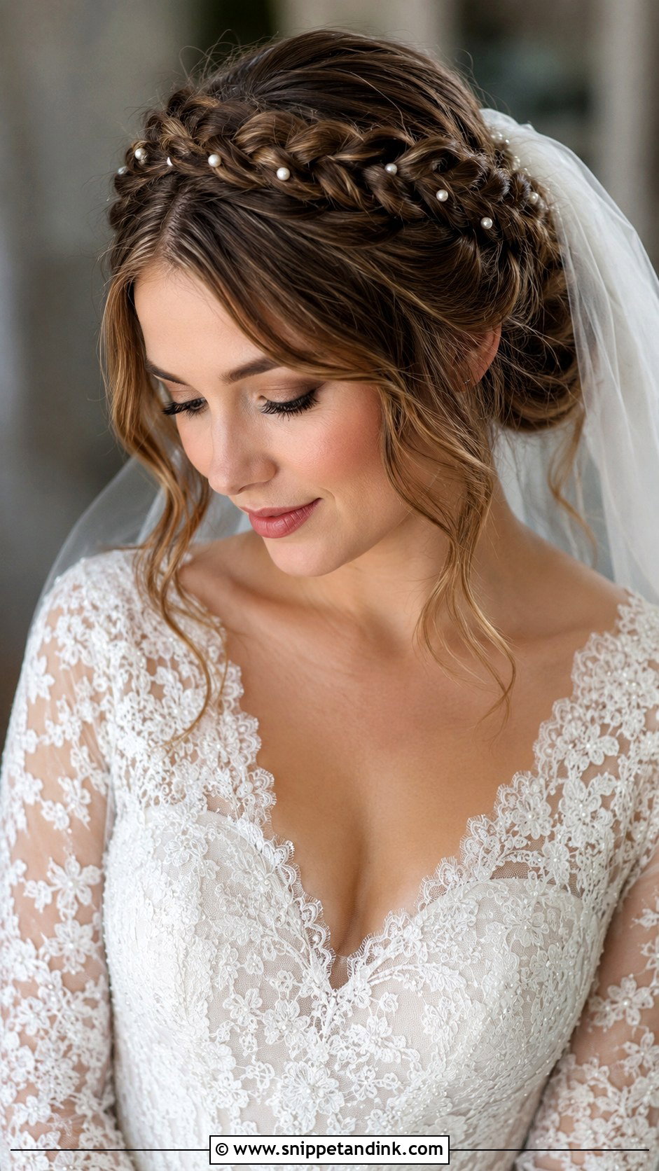 Medieval Braided Crown With Veil - Snippet and Ink - 20 Medieval Wedding Hair Ideas