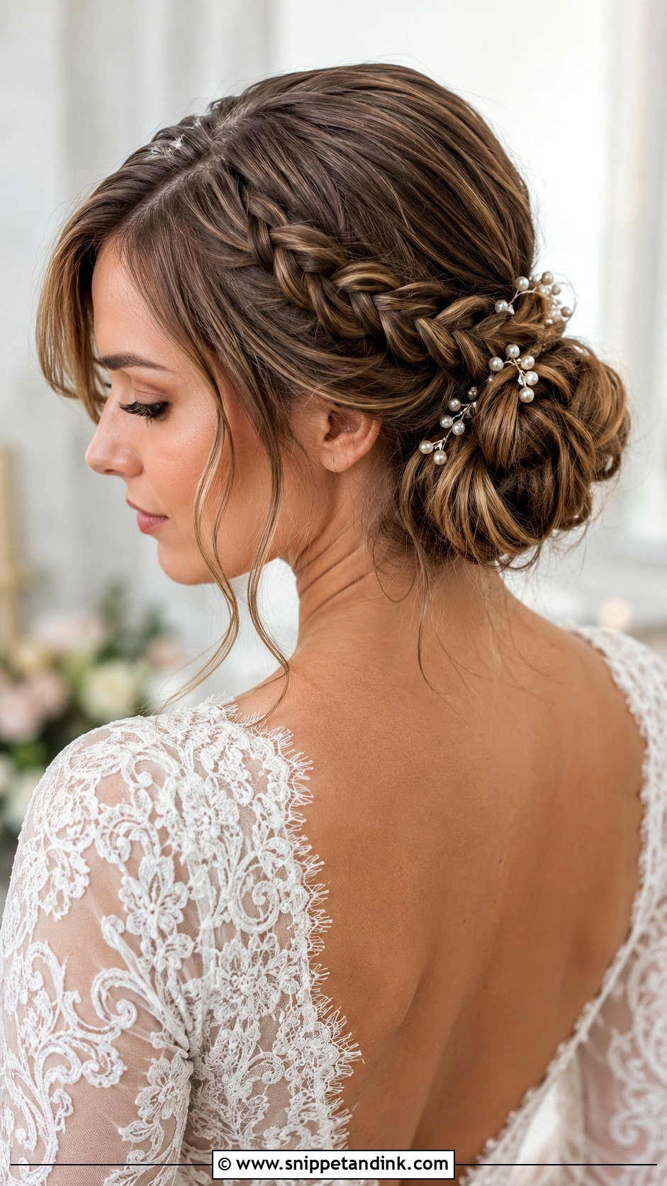 Medieval Braided Low Bun Wedding Hair - Snippet and Ink - 20 Medieval Wedding Hair Ideas